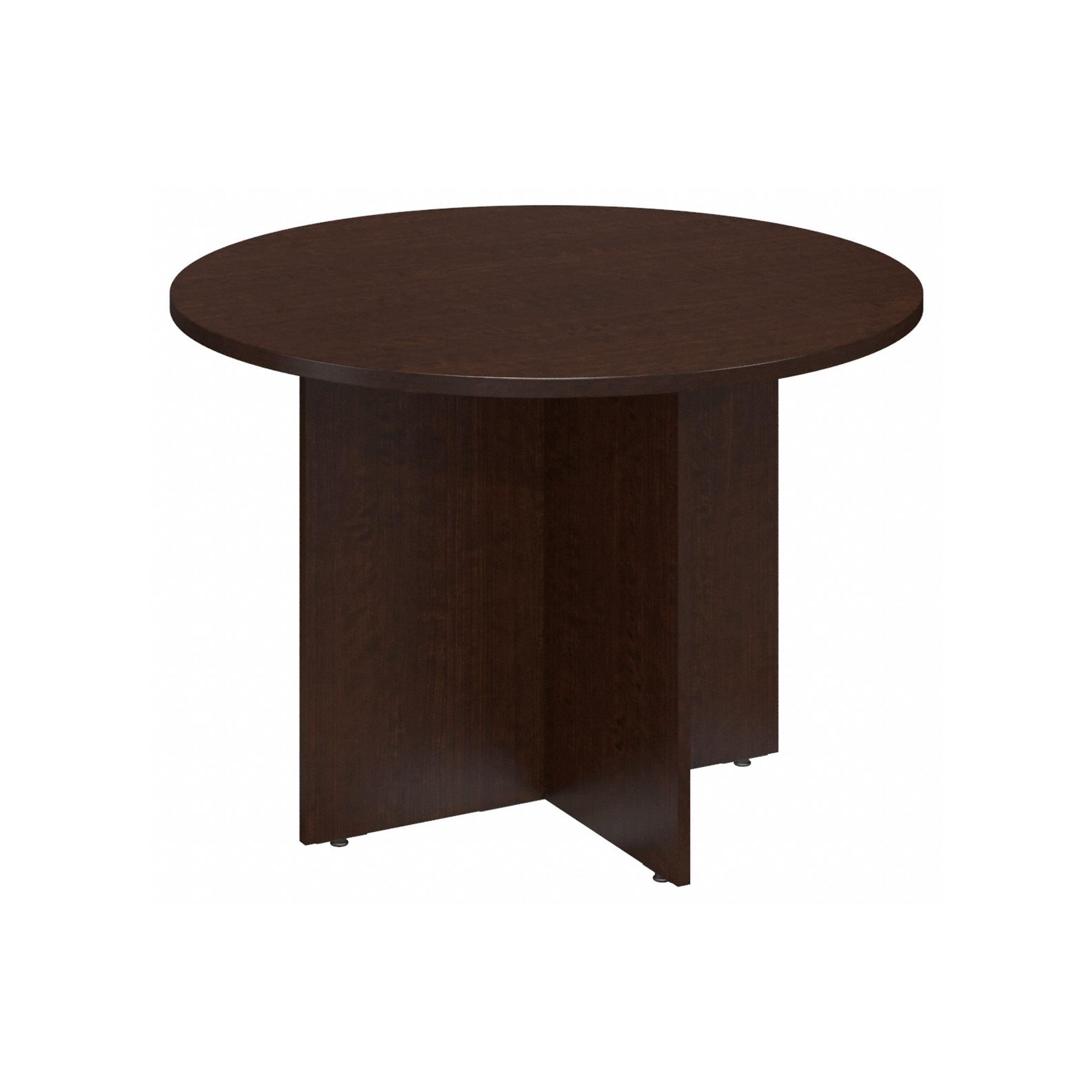 Shop Bush Business Furniture 42W Round Conference Table with Wood Base 02 99TB42RMR #color_mocha cherry