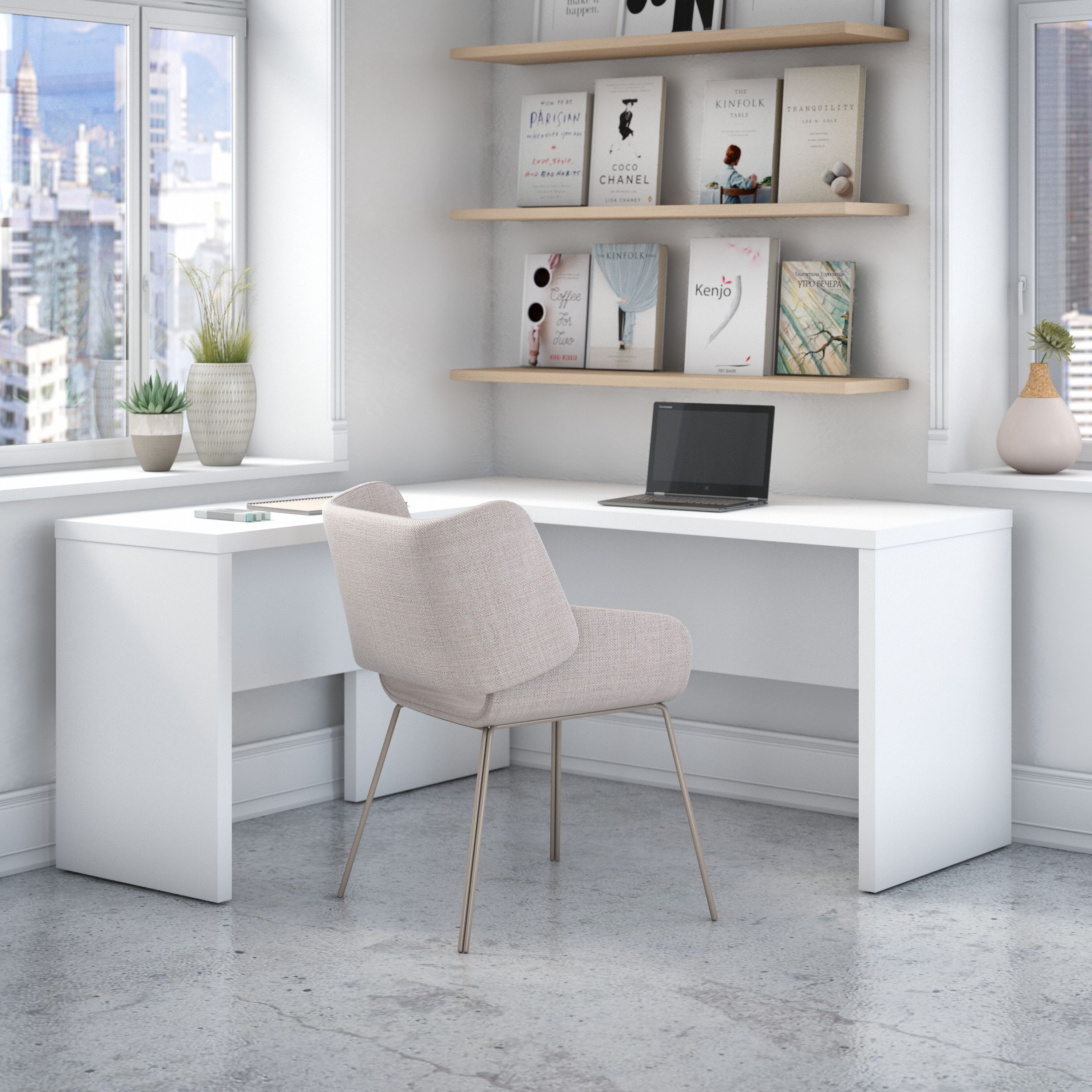 Shop Bush Business Furniture Echo L Shaped Desk 06 ECH026PW #color_pure white