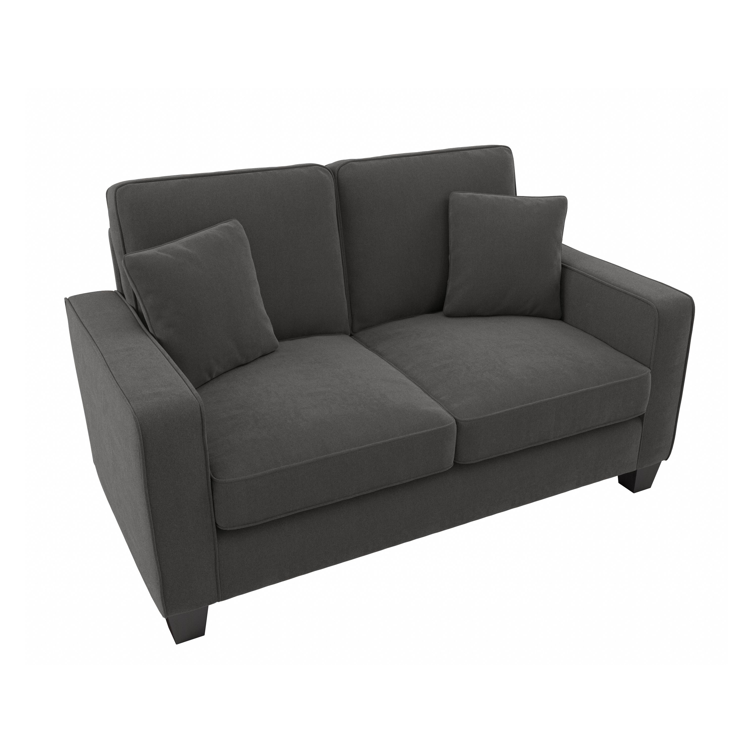Shop Bush Furniture Stockton 61W Loveseat 02 SNJ61SCGH-03K #color_charcoal gray herringbone fabr
