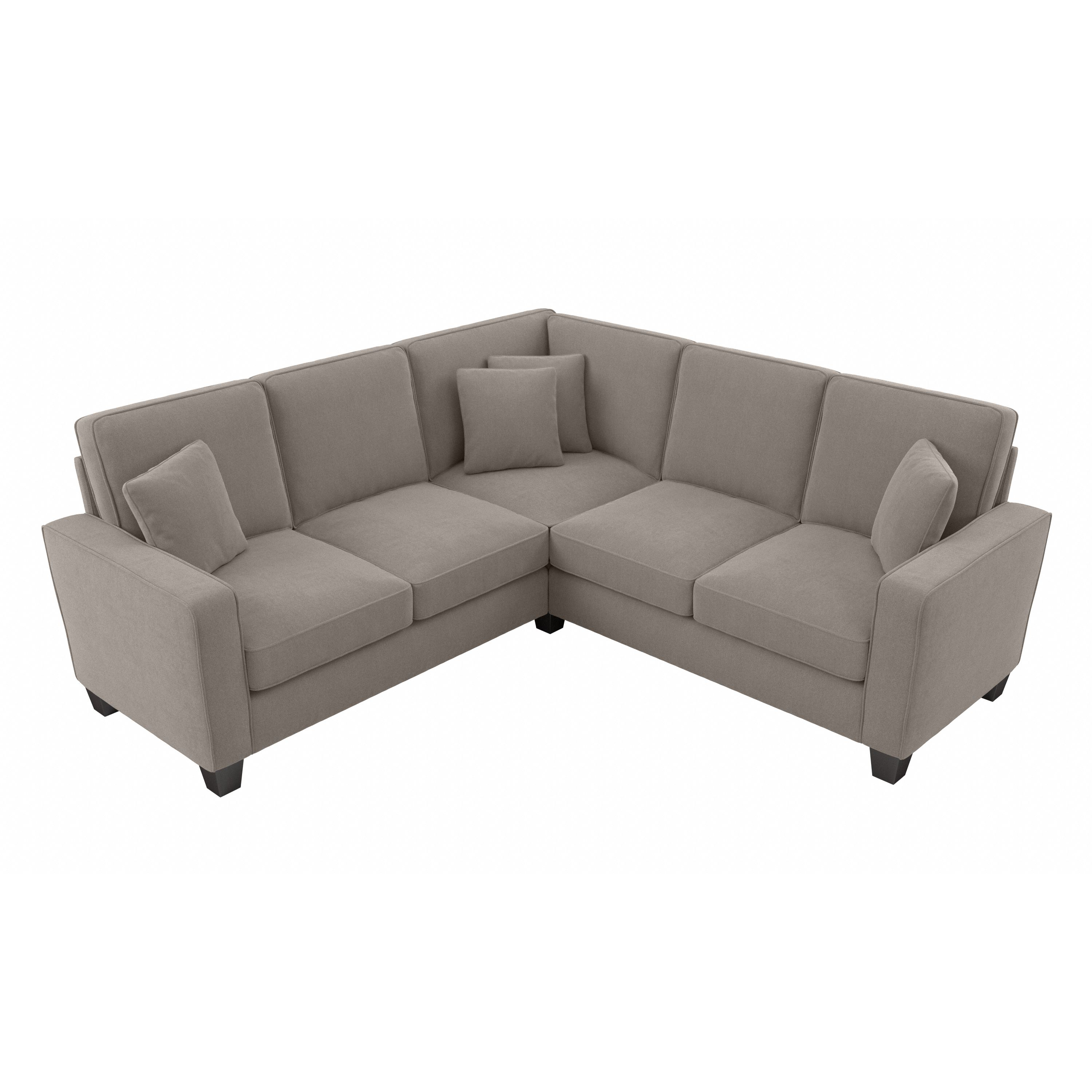Shop Bush Furniture Stockton 87W L Shaped Sectional Couch 02 SNY86SBGH-03K #color_beige herringbone fabric