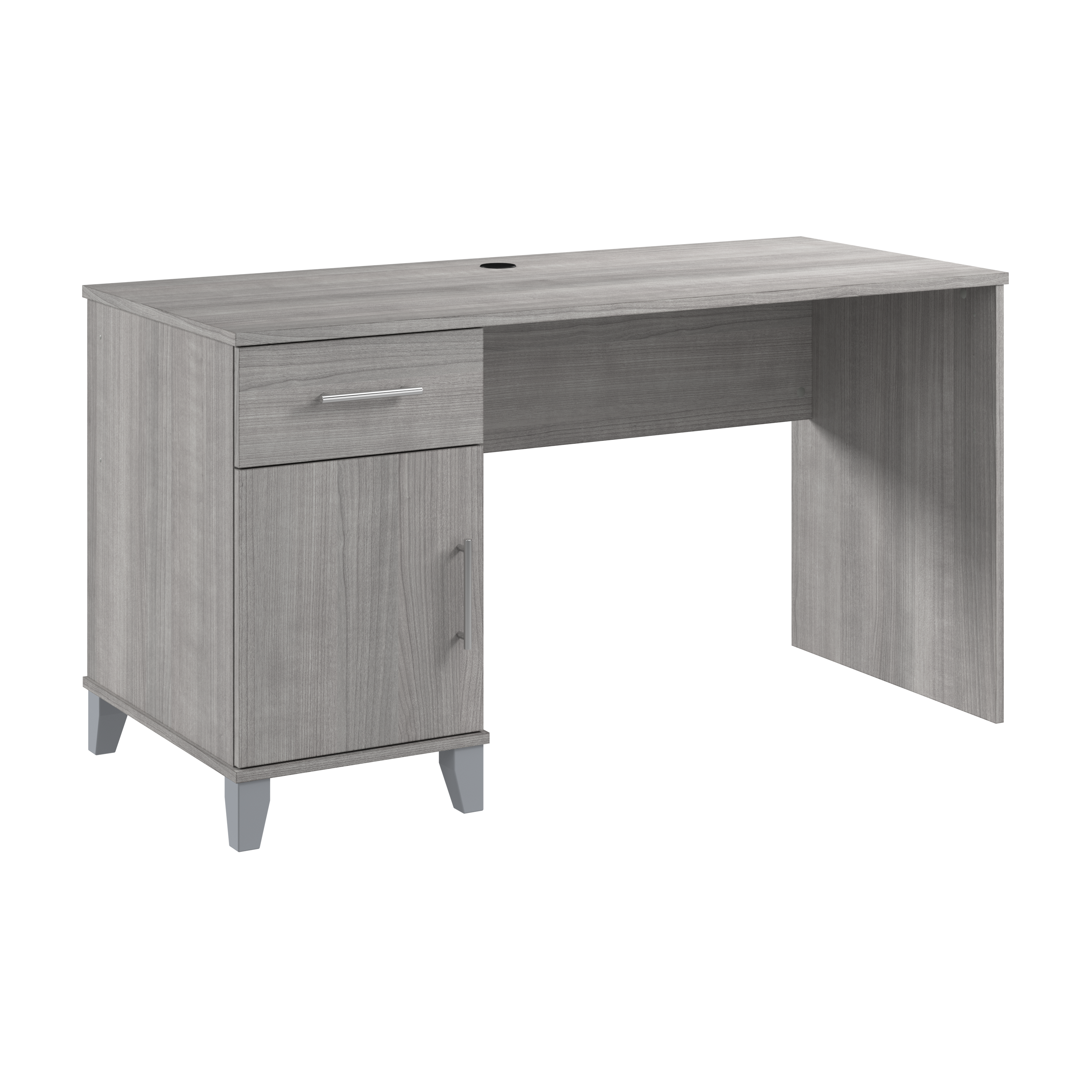 Shop Bush Furniture Somerset 54W Office Desk with Drawer and Storage Cabinet 02 WC81254 #color_platinum gray