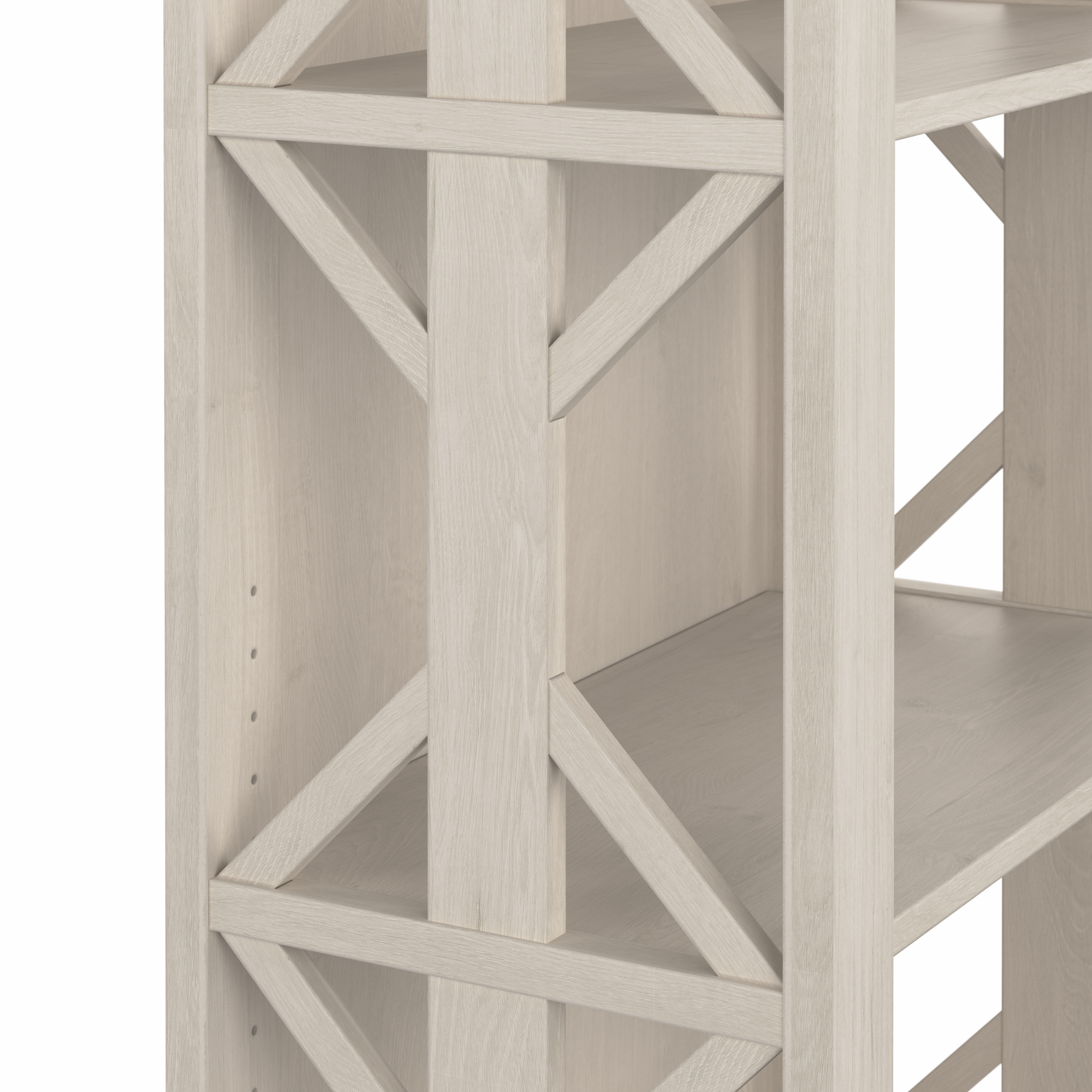Shop Bush Furniture Homestead 4 Shelf Farmhouse Bookcase 07 HOB166LW-03 #color_linen white oak