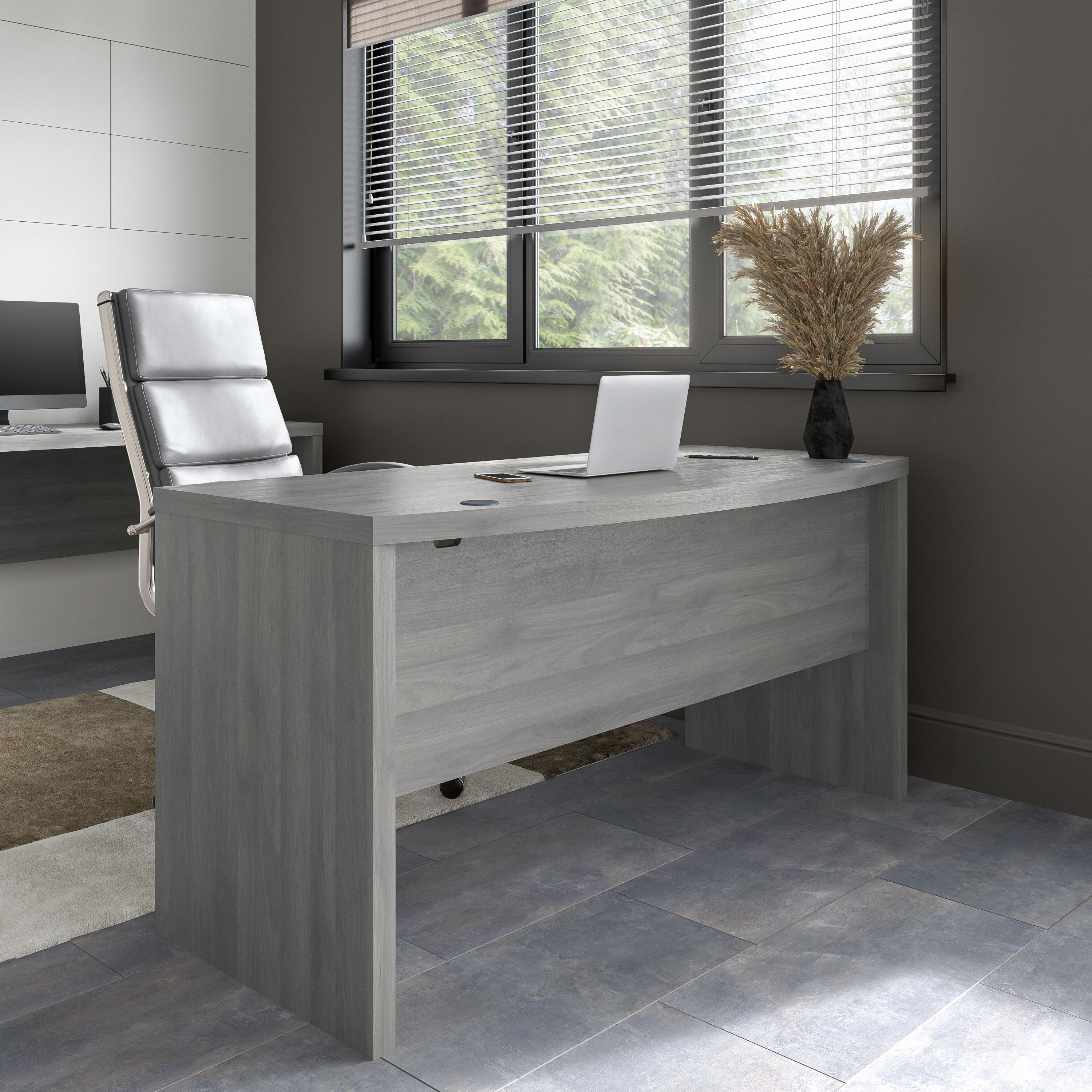 Shop Bush Business Furniture Echo 60W Bow Front Desk 01 KI60405-03 #color_modern gray