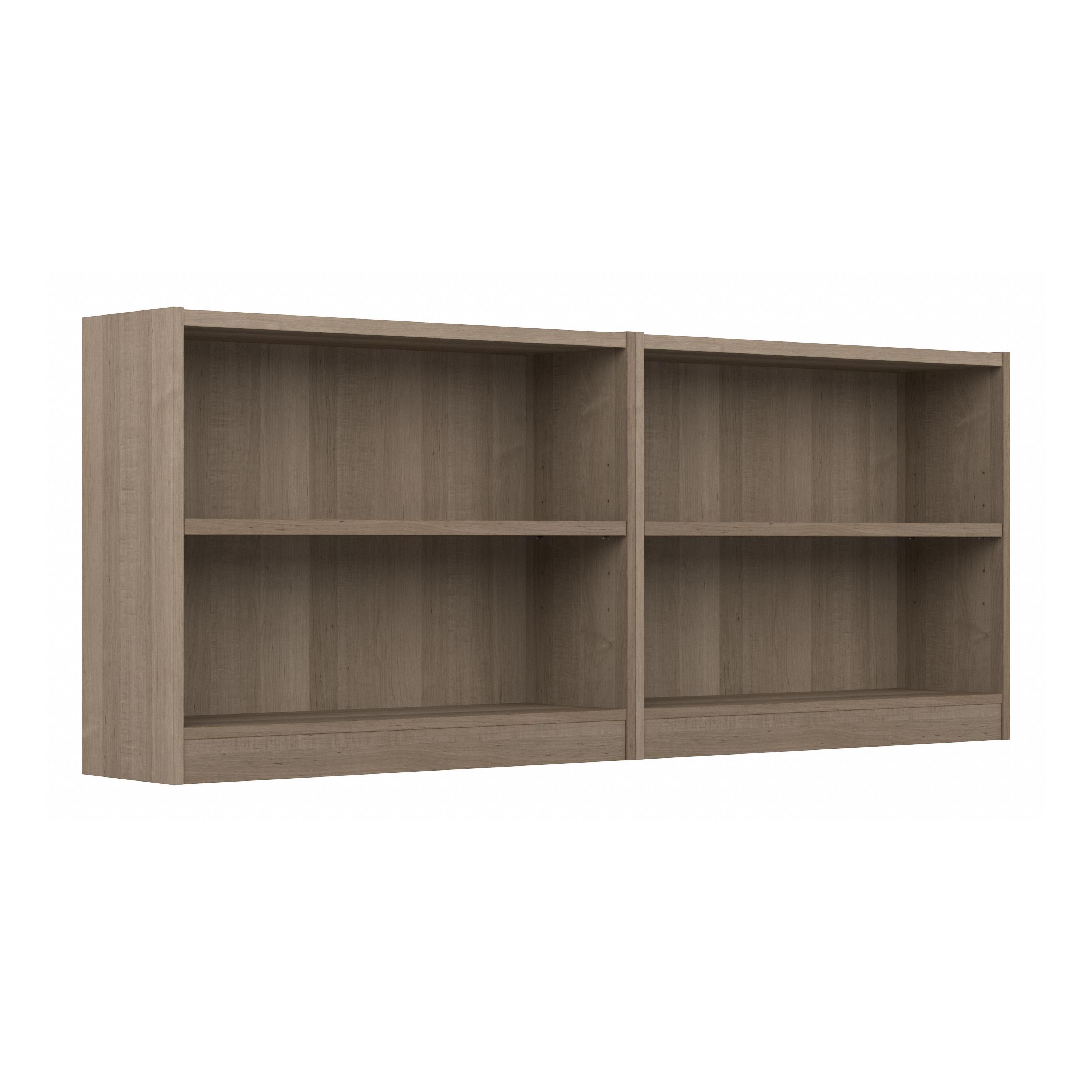 Shop Bush Furniture Universal Small 2 Shelf Bookcase - Set of 2 02 UB001AG #color_ash gray