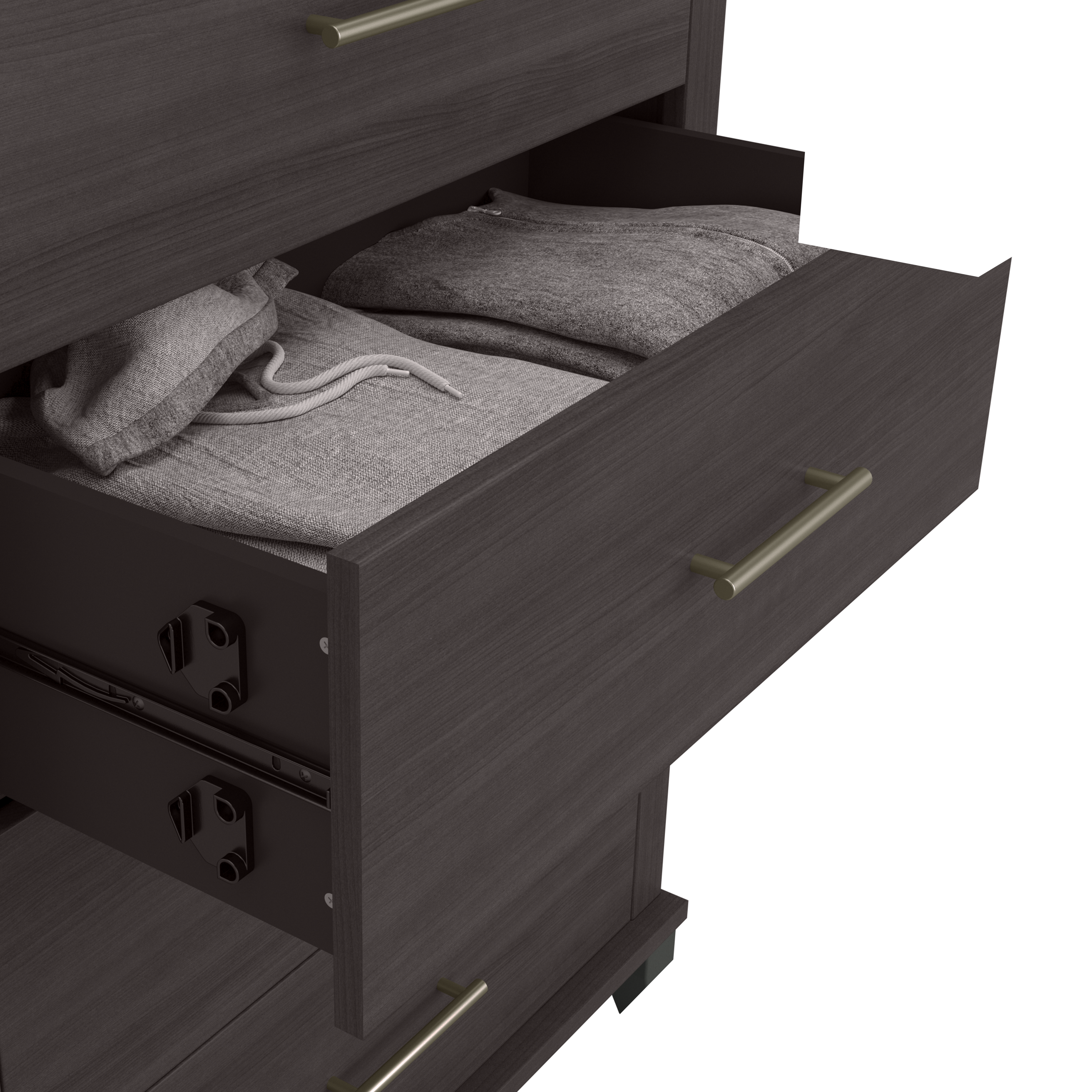 Shop Bush Furniture Somerset Full/Queen Size Headboard, Dresser and Nightstand Bedroom Set 04 SET003SG #color_storm gray