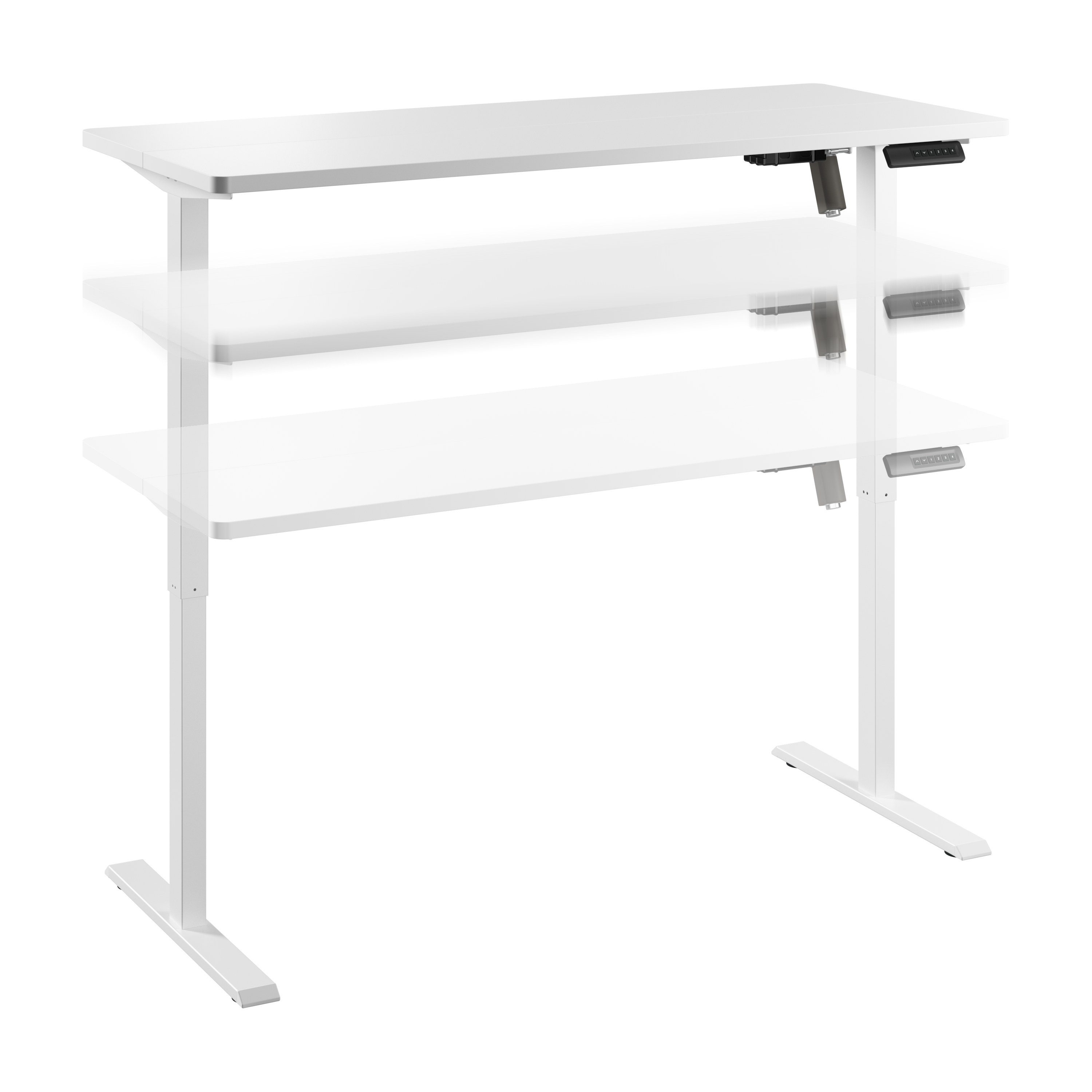 Shop Bush Furniture Energize 55W x 24D Electric Height Adjustable Standing Desk 02 EZ155WHW-03 #color_basic white/white frame