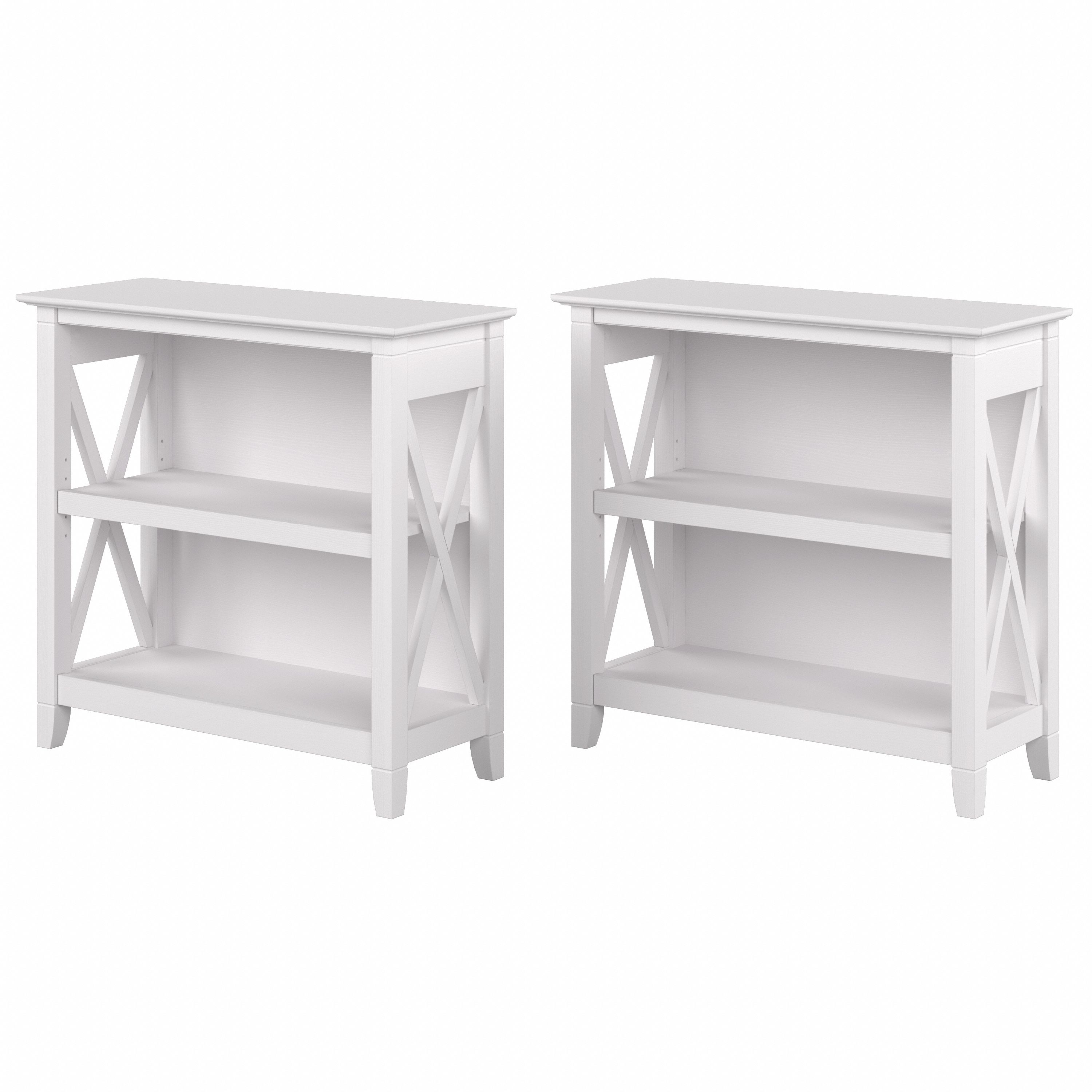 Shop Bush Furniture Key West Small 2 Shelf Bookcase - Set of 2 02 KWS053WT #color_pure white oak