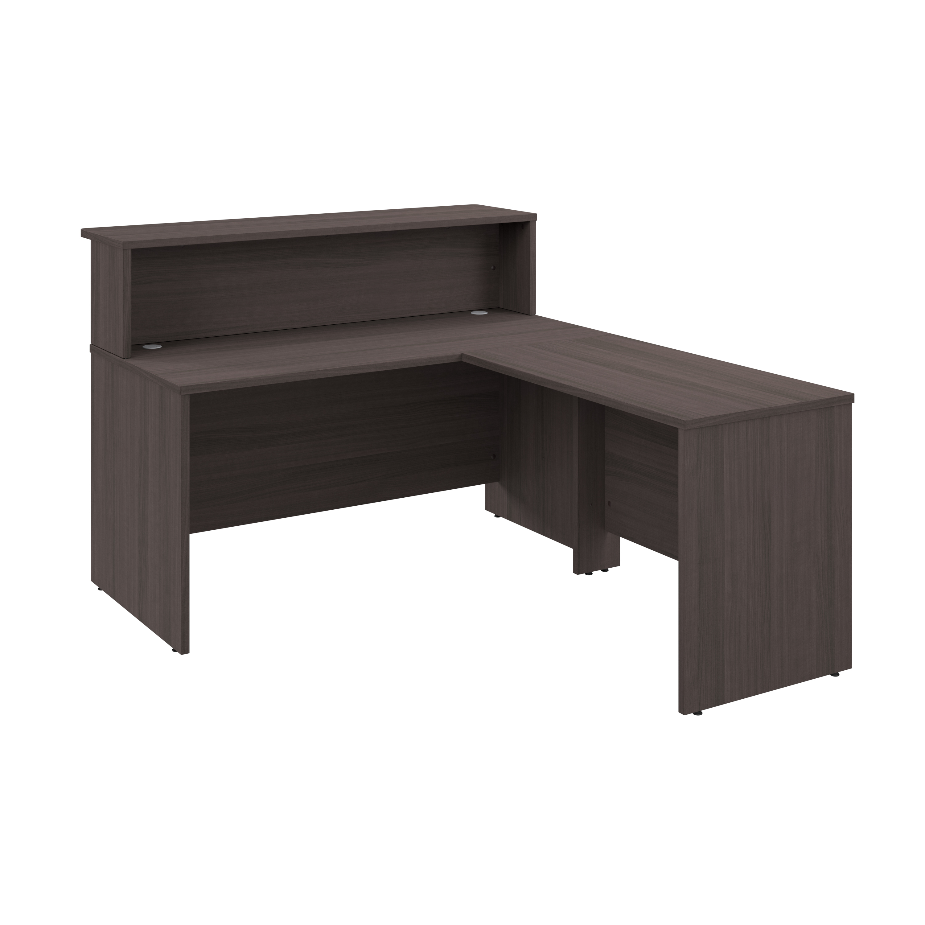Shop Bush Business Furniture Arrive 60W x 72D L Shaped Reception Desk with Shelf 02 ARV003SG #color_storm gray