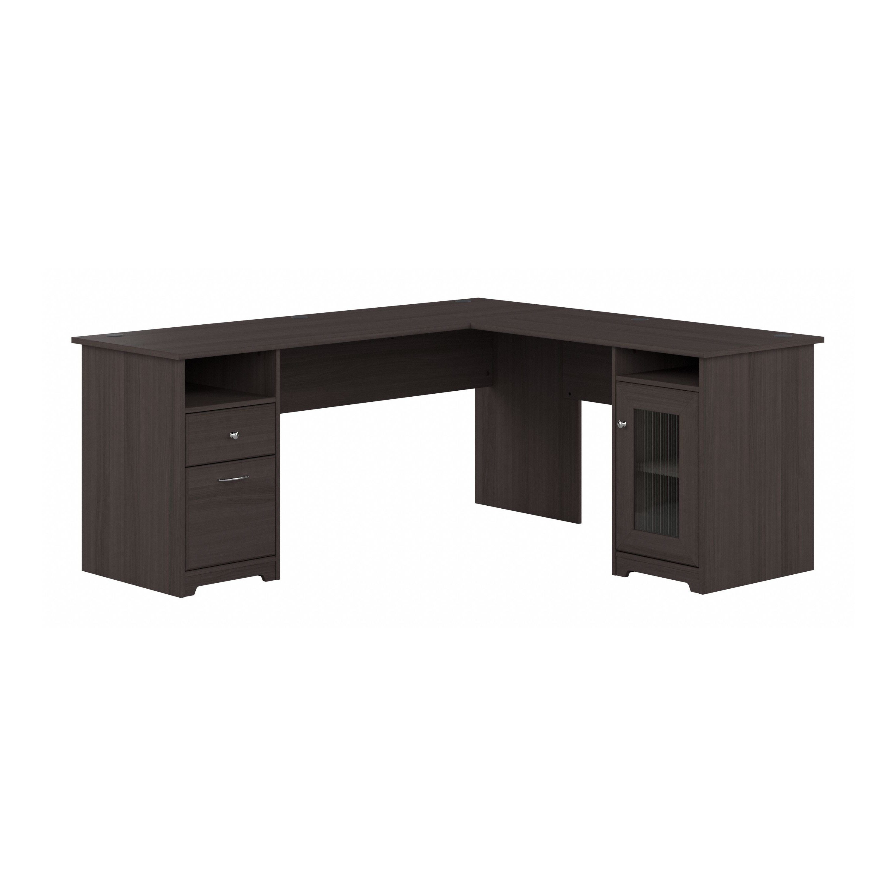 Shop Bush Furniture Cabot 72W L Shaped Computer Desk with Storage 02 CAB072HRG #color_heather gray