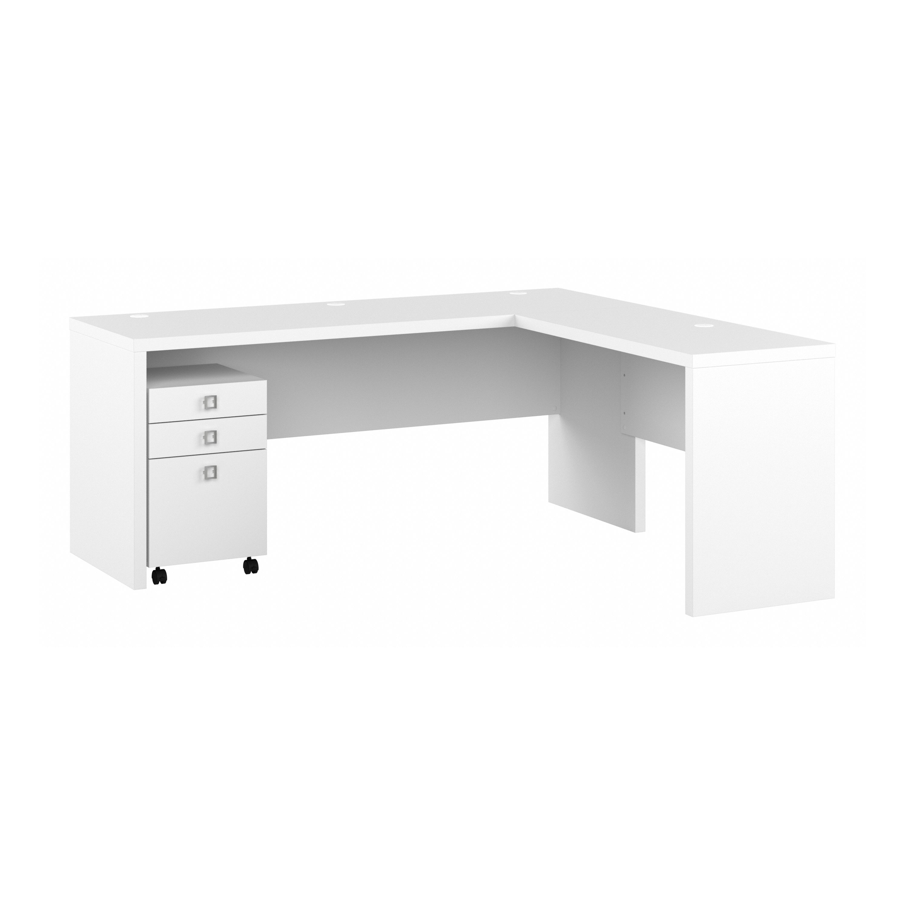Shop Bush Business Furniture Echo 72W L Shaped Computer Desk with 3 Drawer Mobile File Cabinet 02 ECH050PW #color_pure white