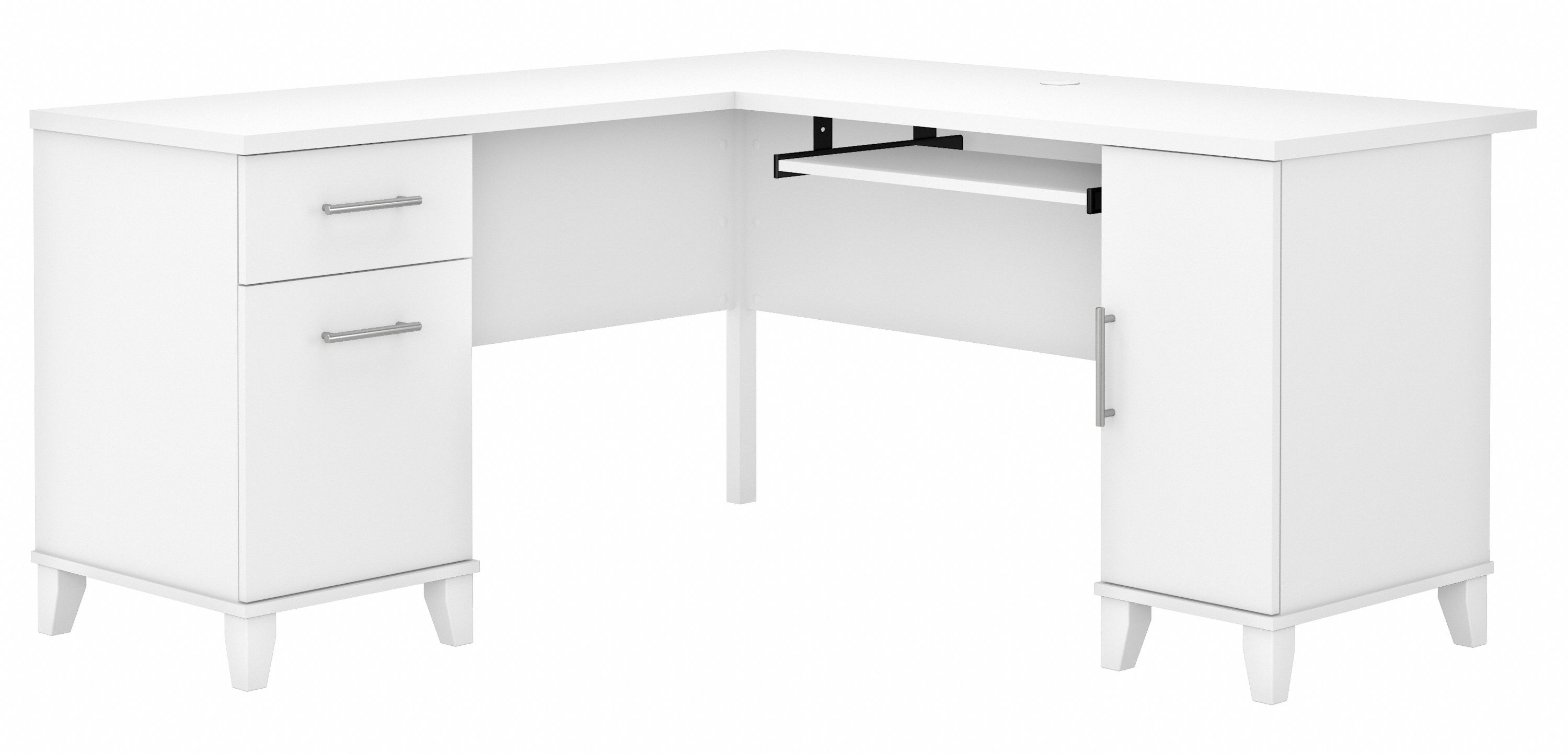 Shop Bush Furniture Somerset 60W L Shaped Desk with Storage 02 WC81930K #color_white