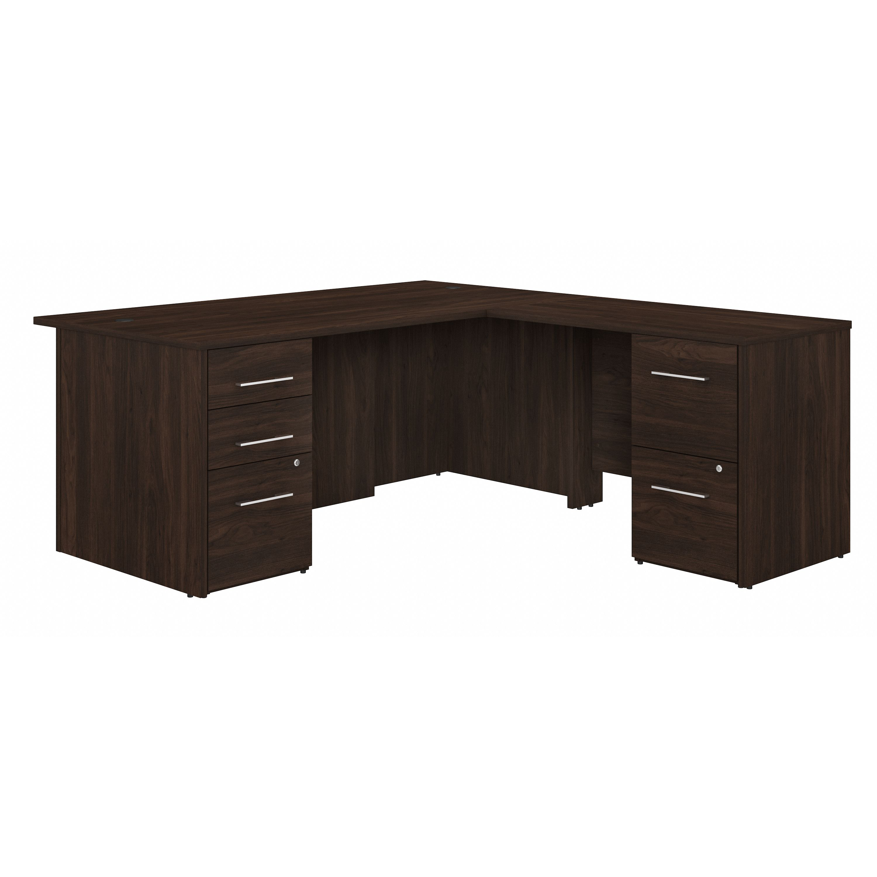 Shop Bush Business Furniture Office 500 72W L Shaped Executive Desk with Drawers 02 OF5004BWSU #color_black walnut