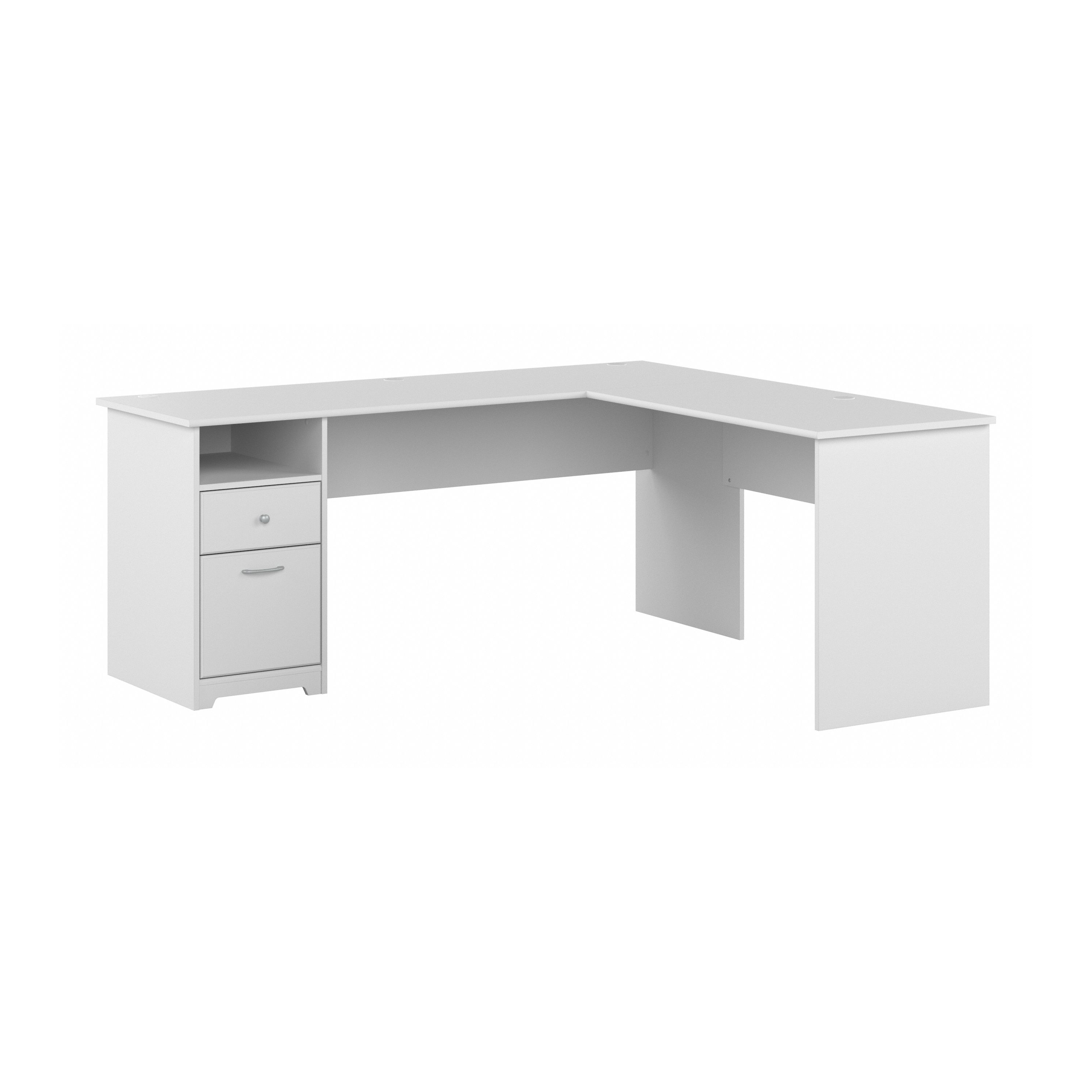 Shop Bush Furniture Cabot 72W L Shaped Computer Desk with Drawers 02 CAB051WHN #color_white