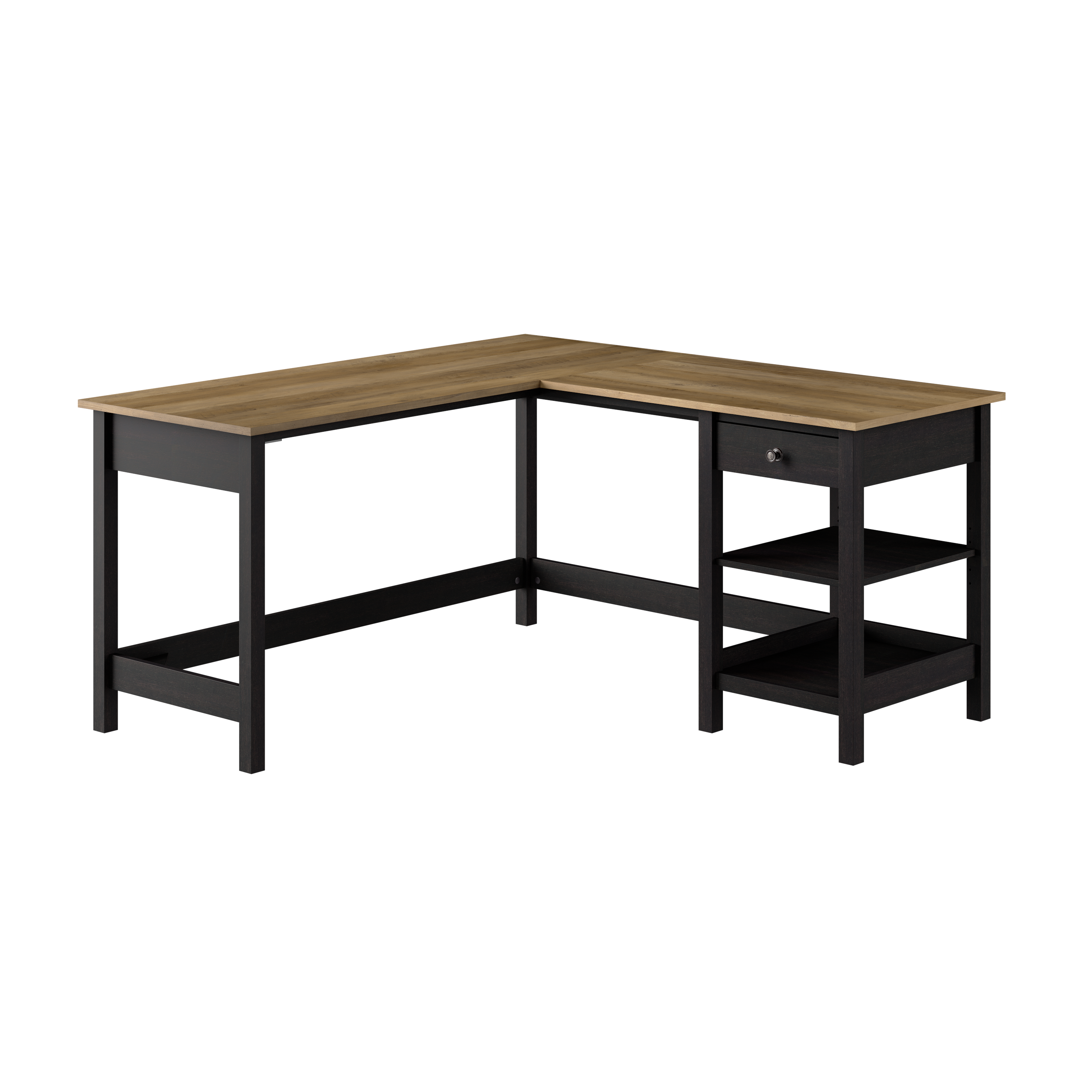 Shop Bush Furniture Mayfield 60W L Shaped Computer Desk with Storage 02 MAD260V2P-03 #color_vintage black/reclaimed pine