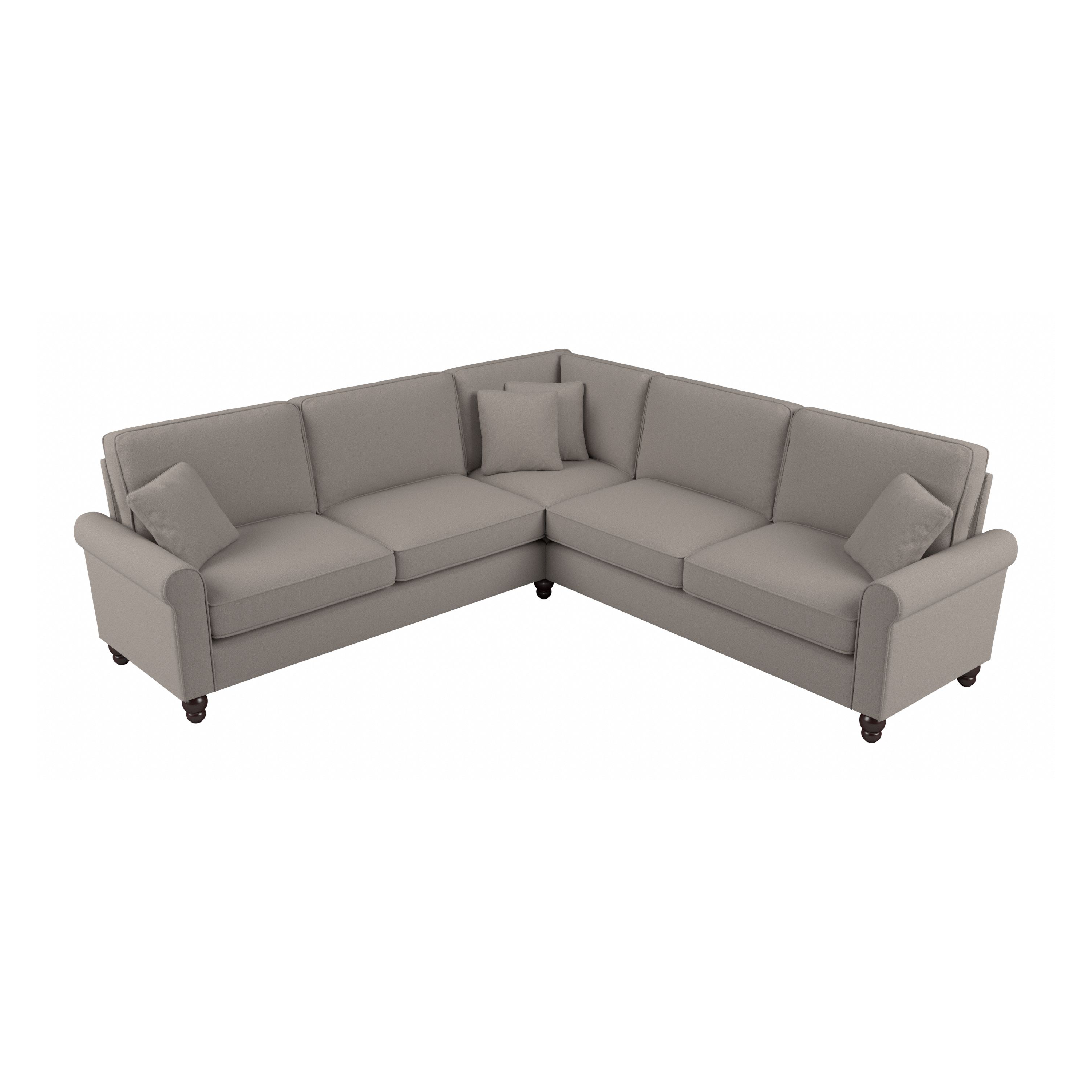 Shop Bush Furniture Hudson 99W L Shaped Sectional Couch 02 HDY98BBGH-03K #color_beige herringbone fabric