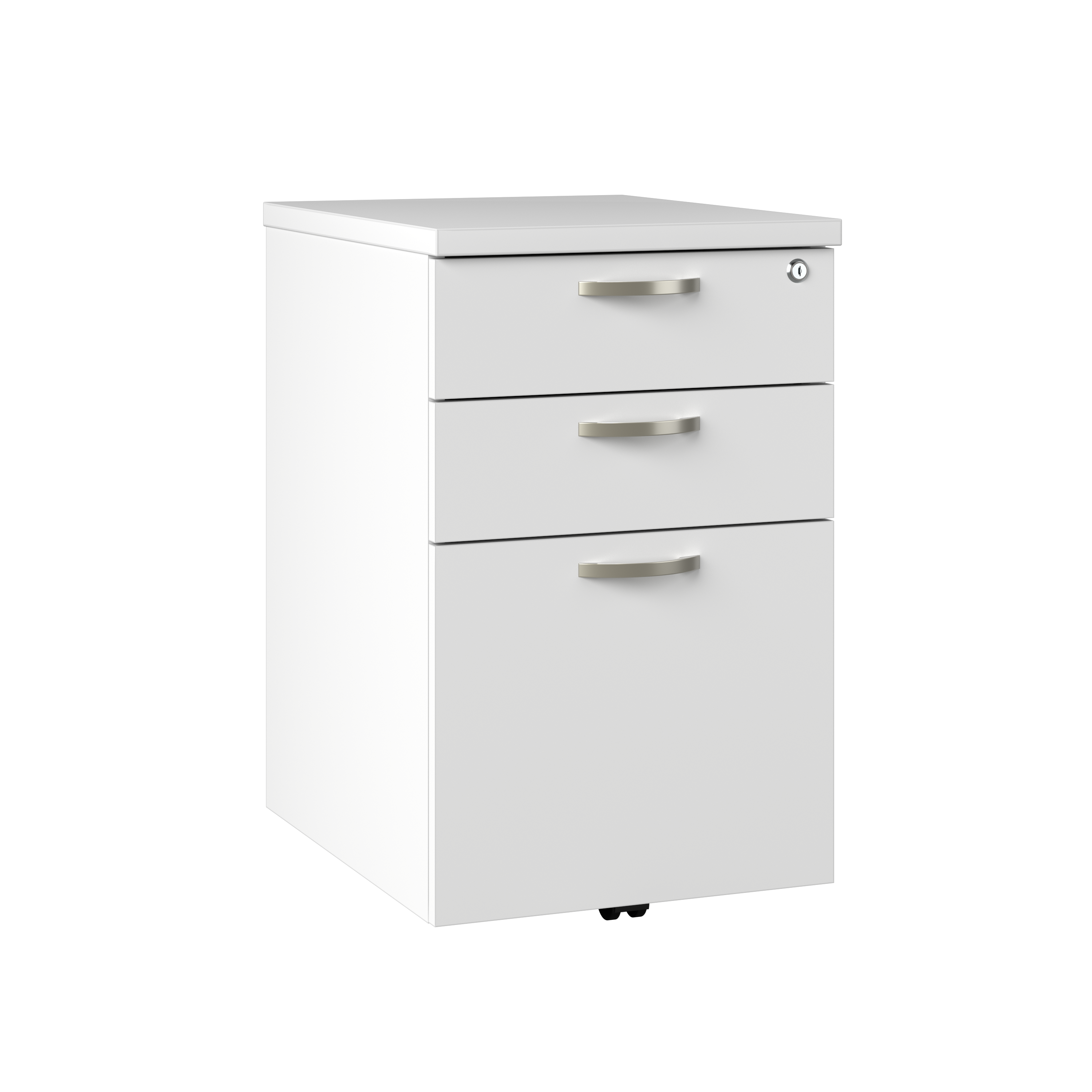 Shop Bush Business Furniture Office in an Hour 3 Drawer Mobile File Cabinet 02 WC36153-03K #color_pure white