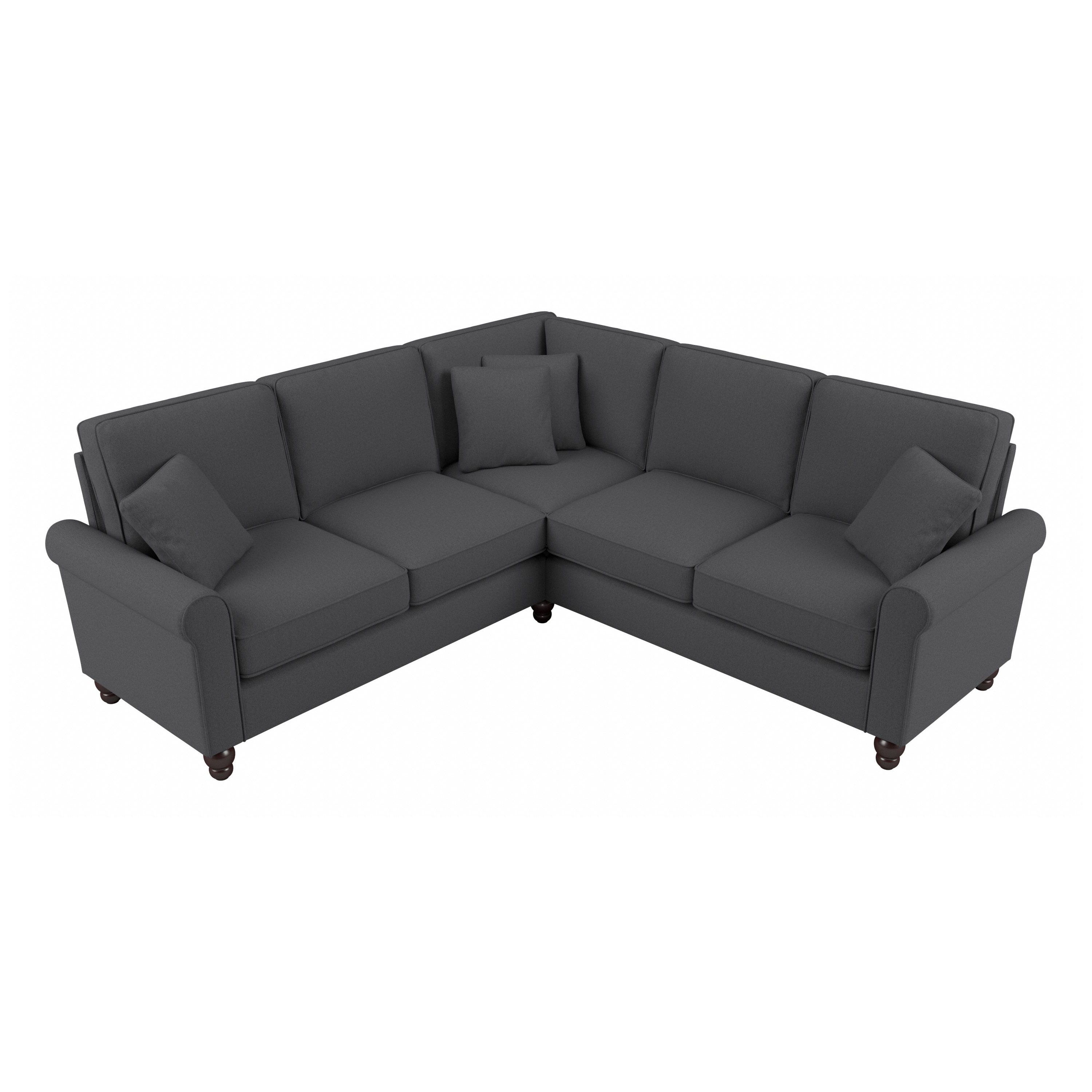 Shop Bush Furniture Hudson 87W L Shaped Sectional Couch 02 HDY86BCGH-03K #color_charcoal gray herringbone fabr
