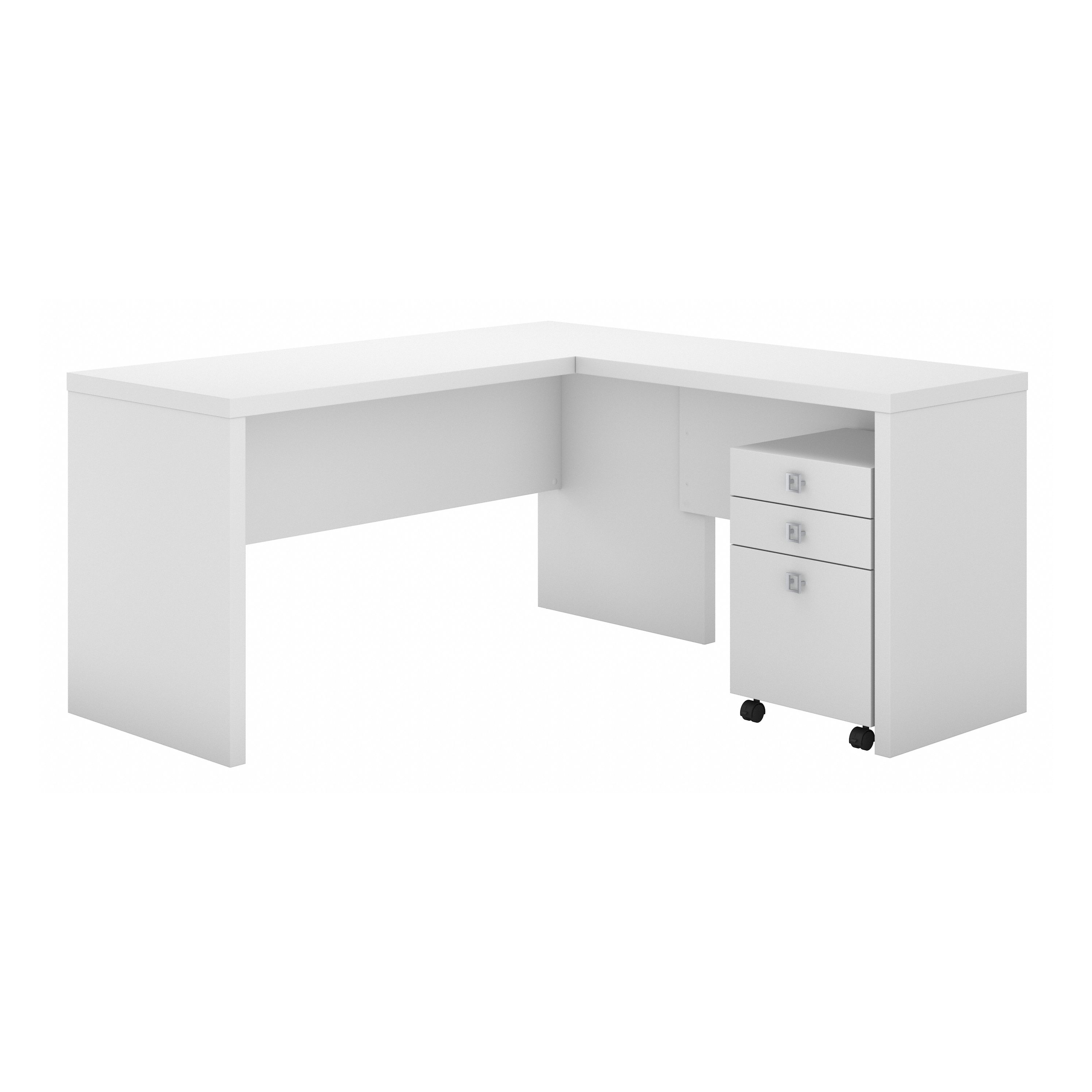 Shop Bush Business Furniture Echo L Shaped Desk with Mobile File Cabinet 02 ECH008PW #color_pure white