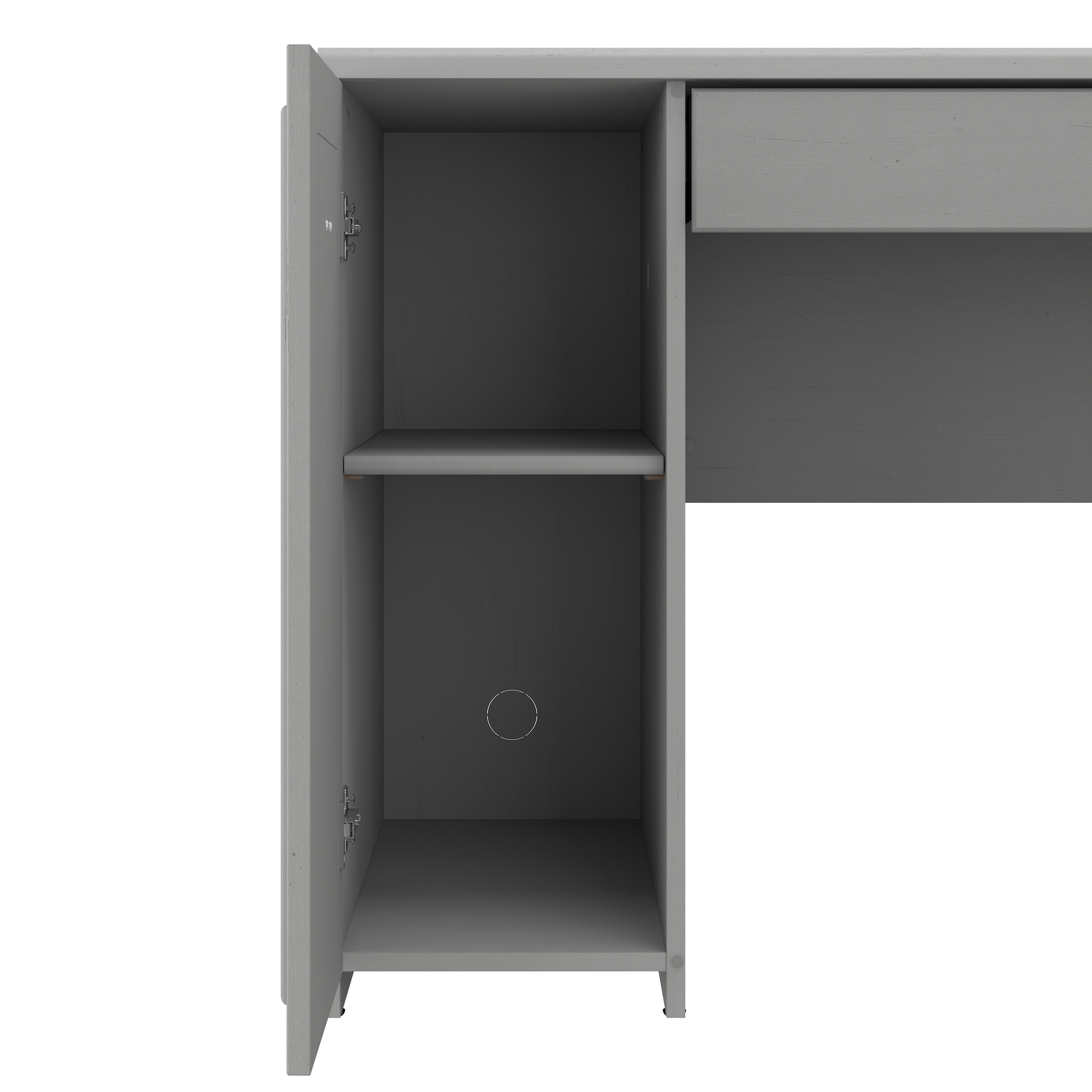 Shop Bush Furniture Fairview 60W L Shaped Desk with Drawers and Storage Cabinet 04 WC53530-03K #color_cape cod gray