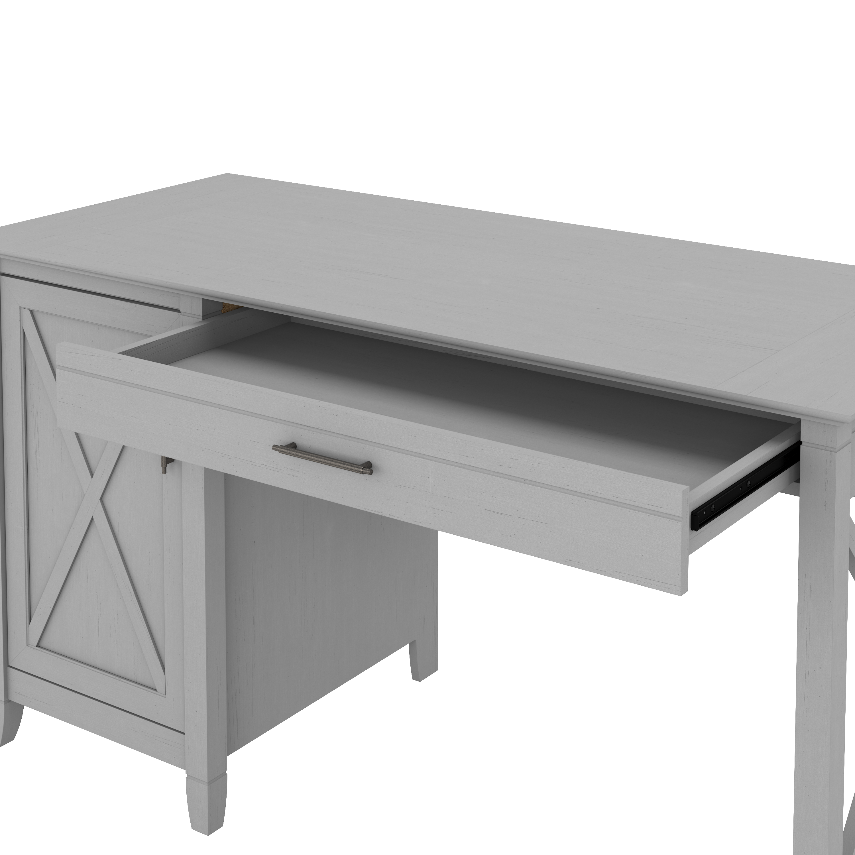 Shop Bush Furniture Key West 54W Computer Desk with Storage and 2 Drawer Lateral File Cabinet 03 KWS008CG #color_cape cod gray