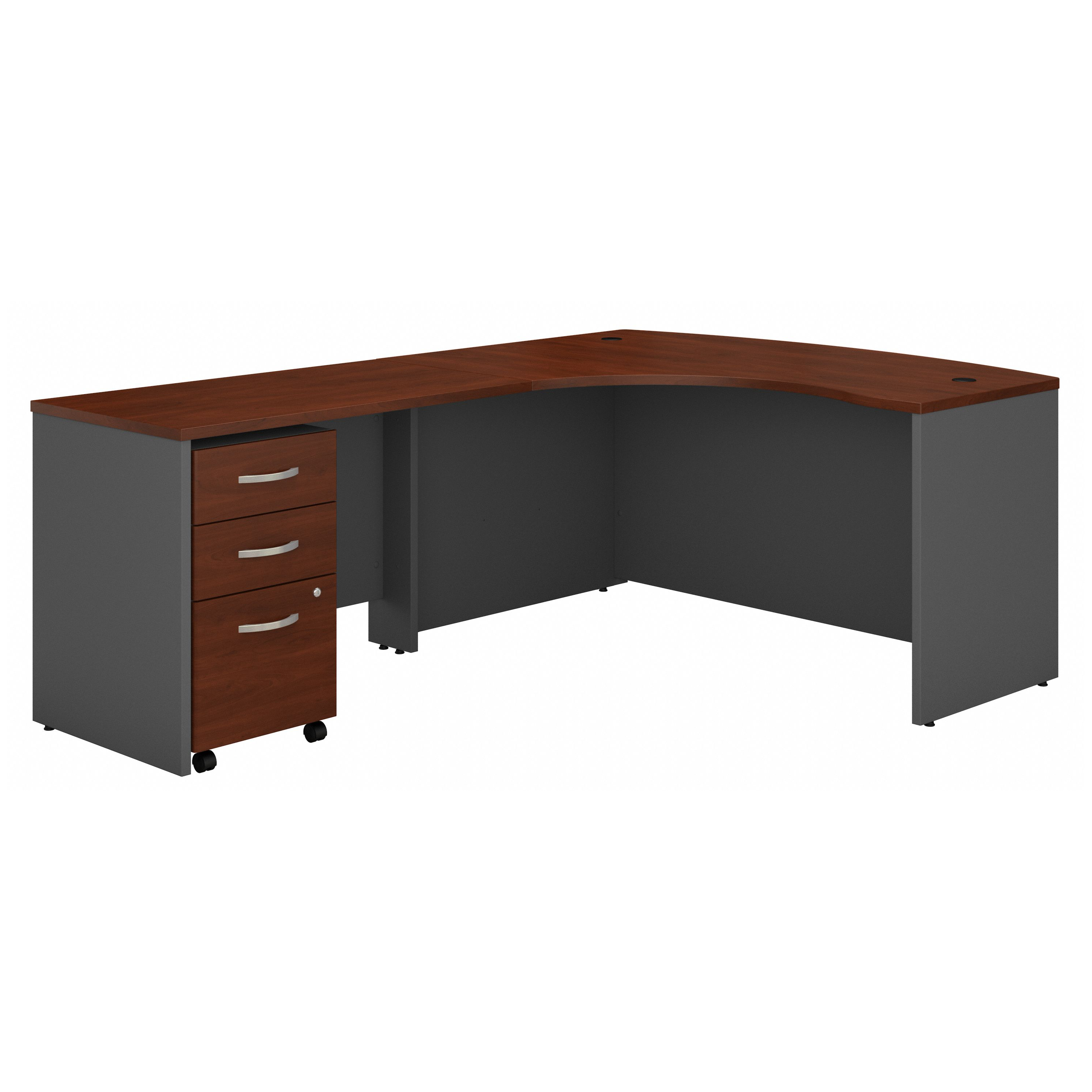 Shop Bush Business Furniture Series C Left Handed L Shaped Desk with Mobile File Cabinet 02 SRC007HCLSU #color_hansen cherry/graphite gray