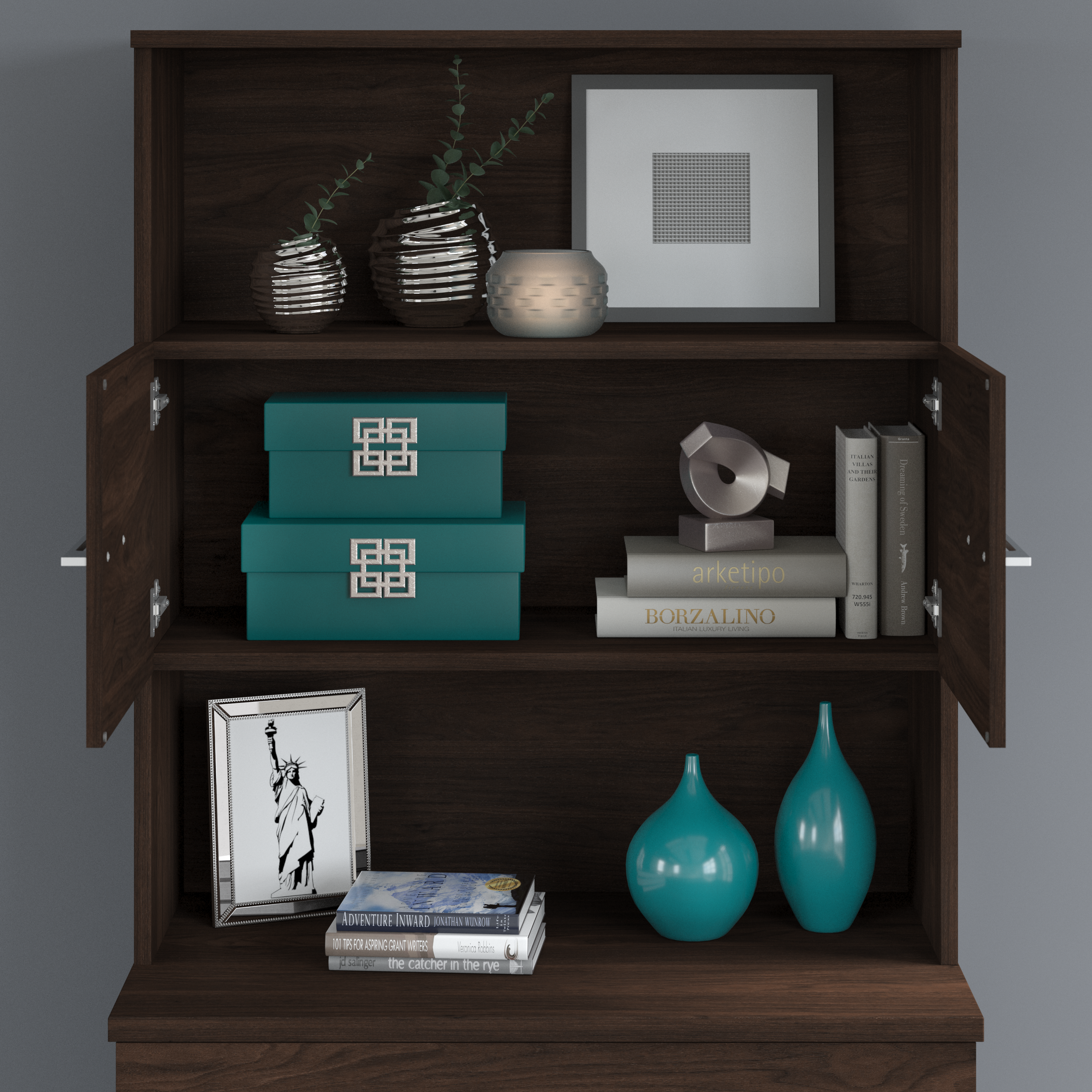 Shop Bush Business Furniture Office 500 36W Bookcase Hutch 03 OFH136BW #color_black walnut