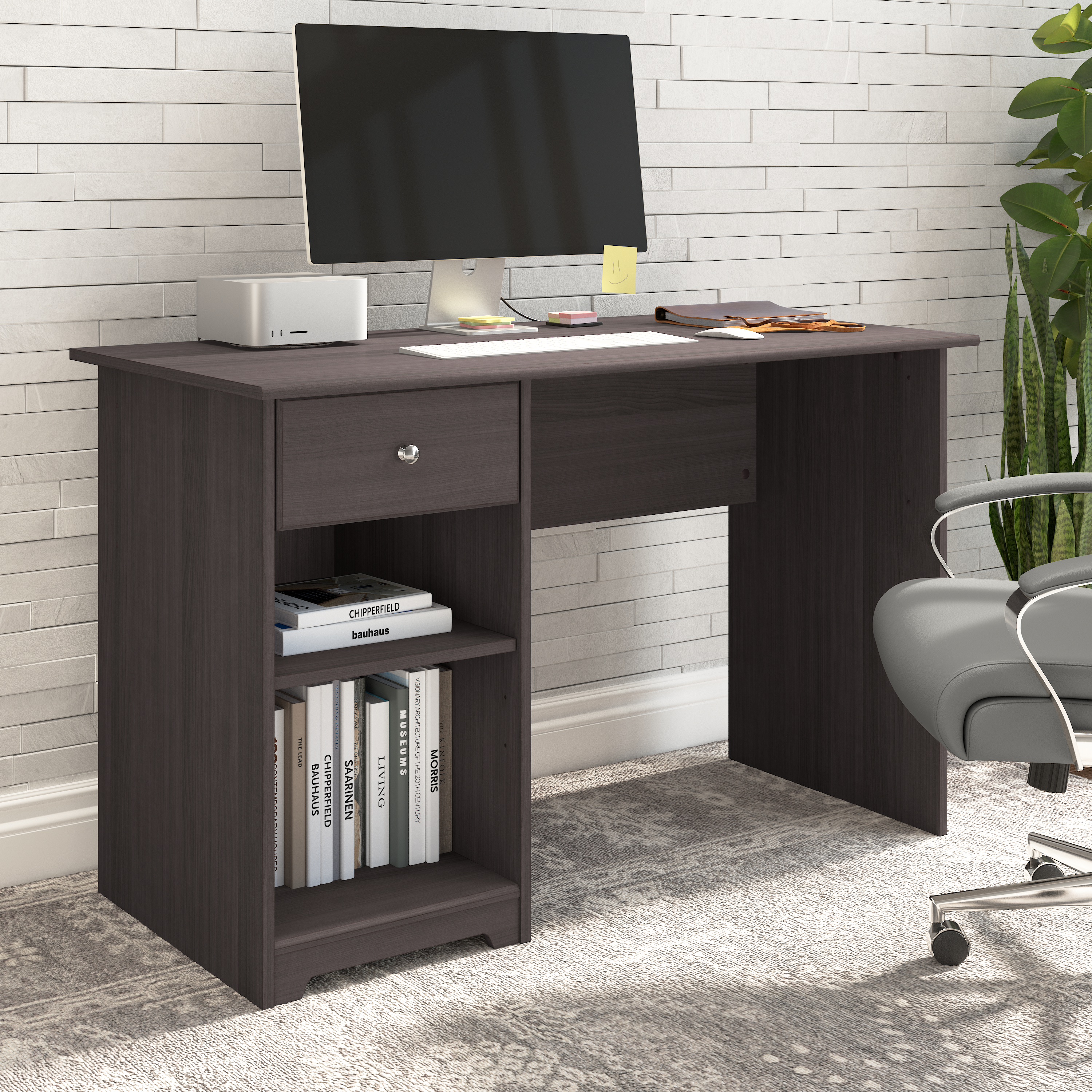 Shop Bush Furniture Cabot 48W Computer Desk with Storage 01 WC31747 #color_heather gray