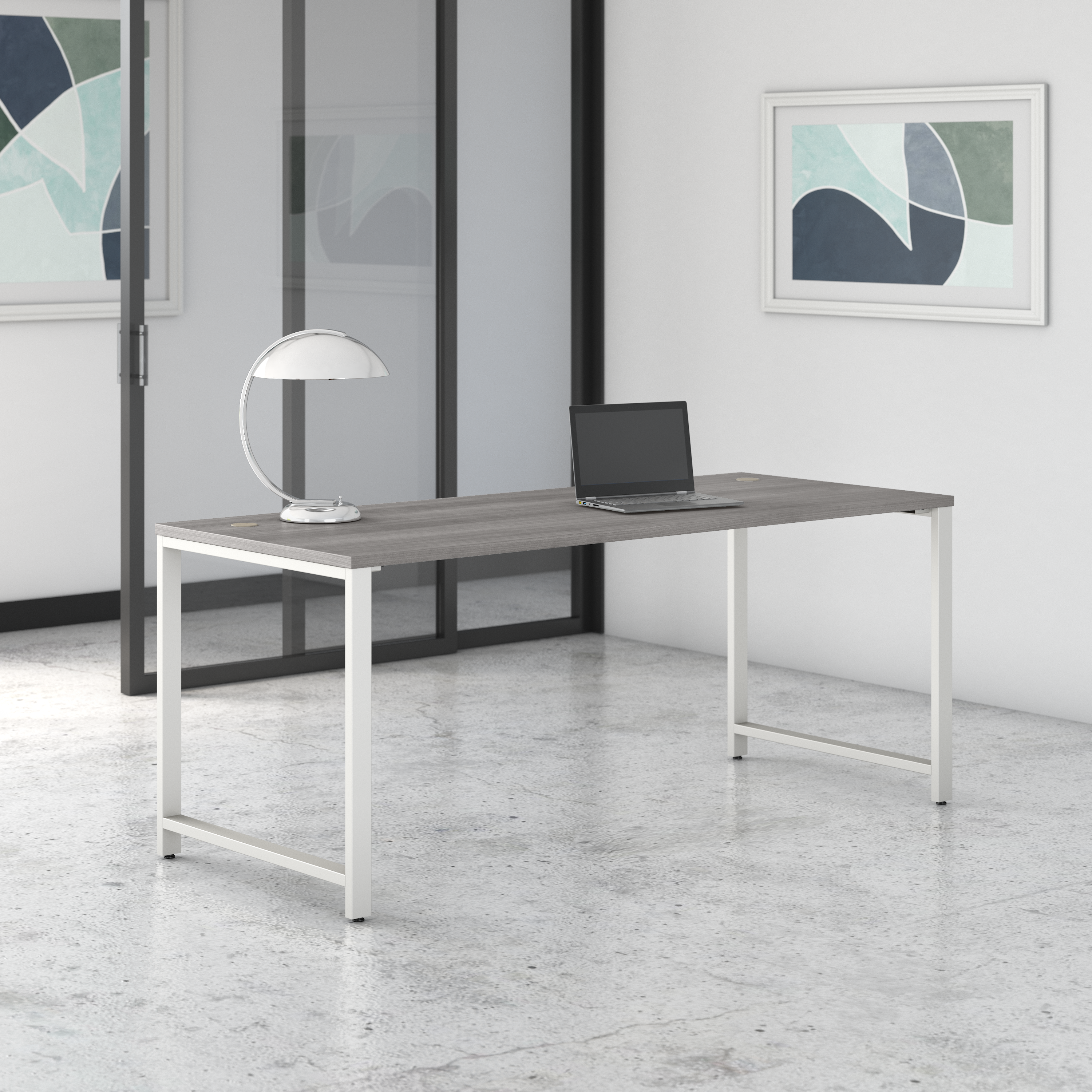Shop Bush Business Furniture 400 Series 72W x 30D Table Desk with Metal Legs 01 400S145PG #color_platinum gray