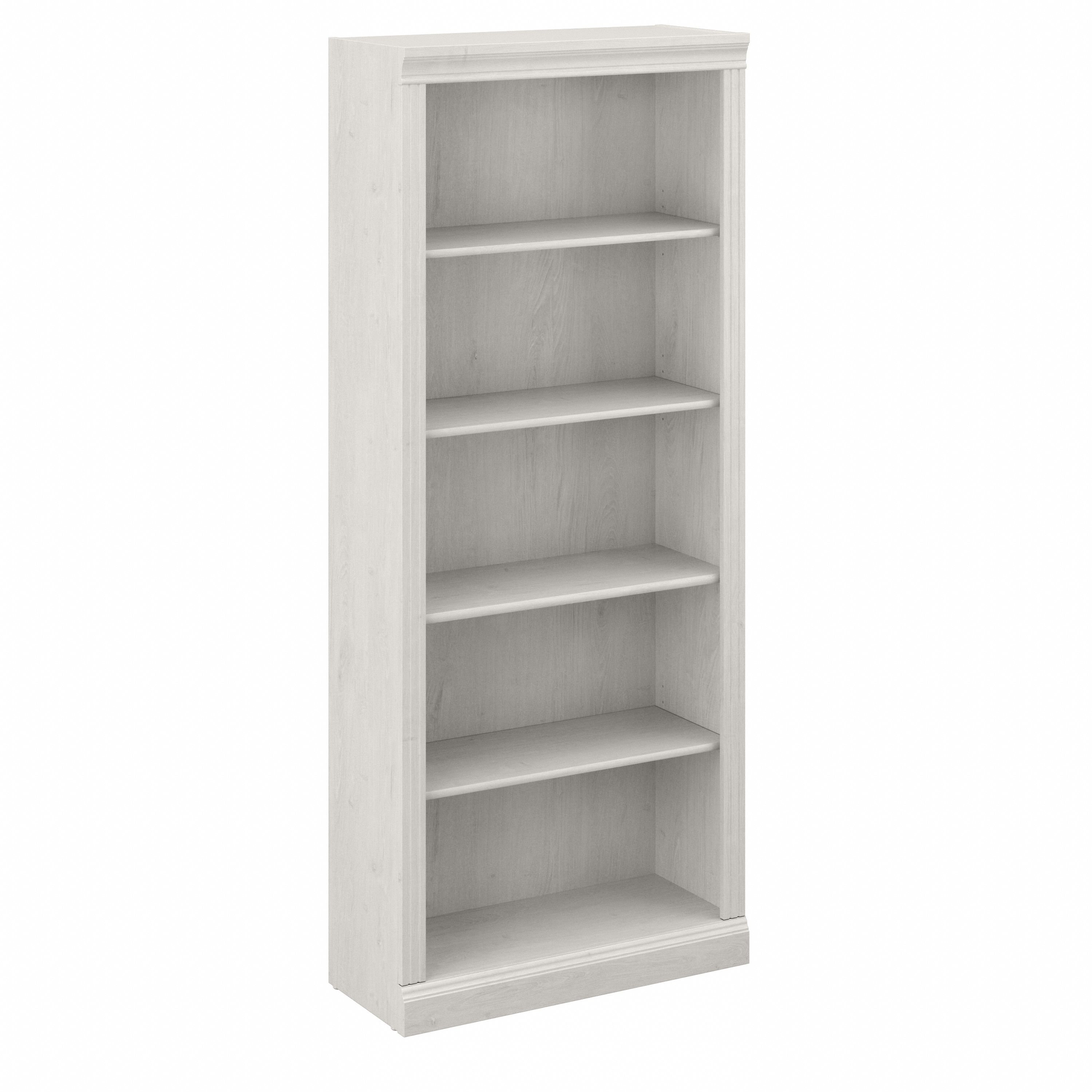 Shop Bush Furniture Saratoga Tall 5 Shelf Bookcase 02 W1645C-03 #color_linen white oak