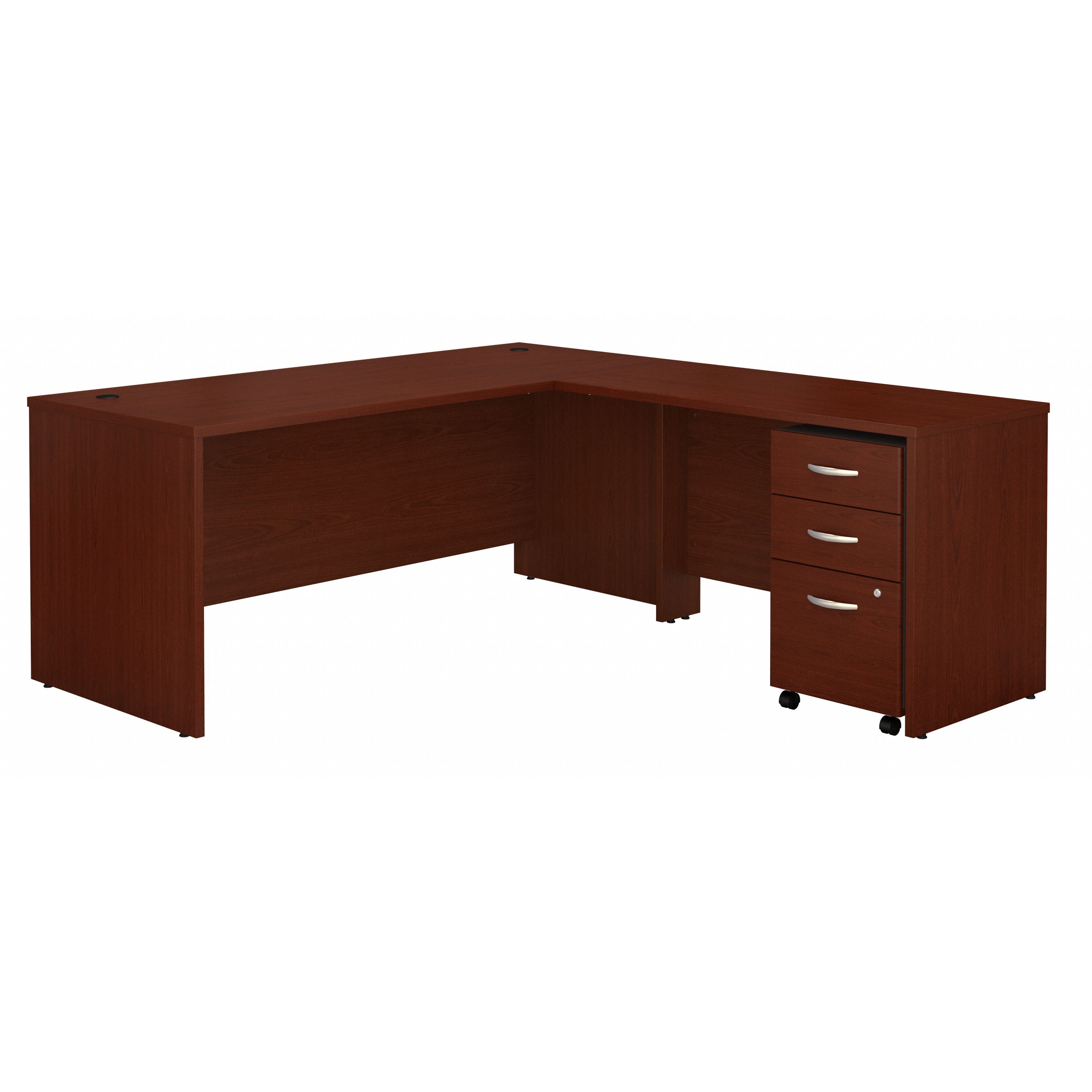 Shop Bush Business Furniture Series C 72W L Shaped Desk with 48W Return and Mobile File Cabinet 02 SRC001MASU #color_mahogany