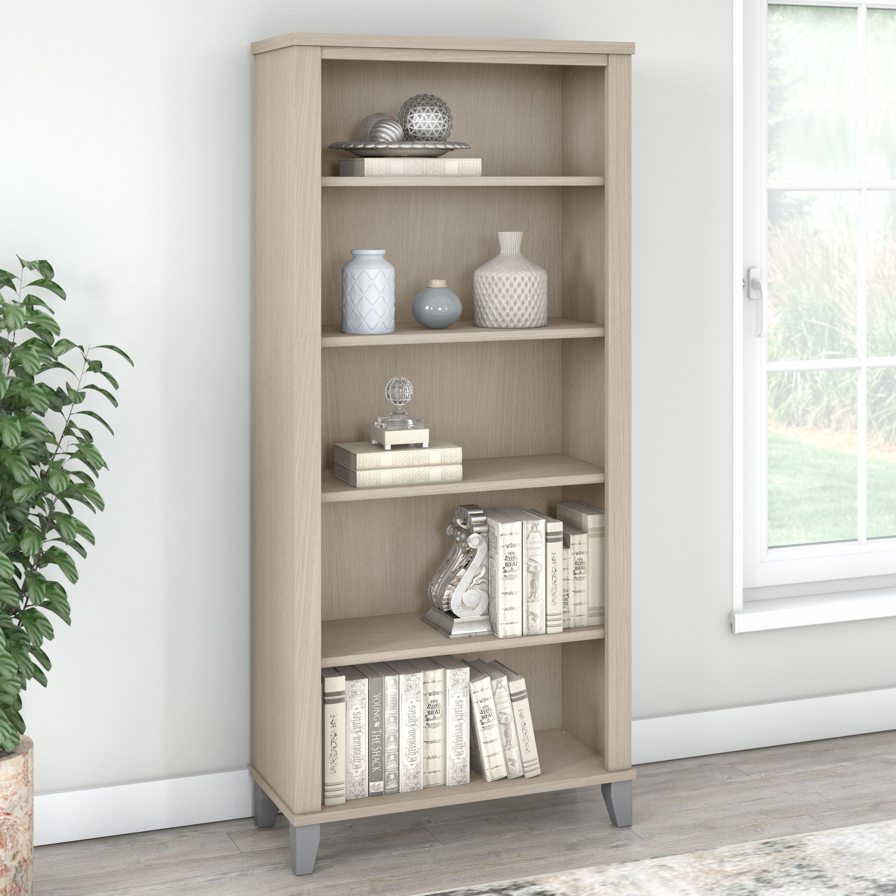 Shop Bush Furniture Somerset Tall 5 Shelf Bookcase 01 WC81165 #color_sand oak