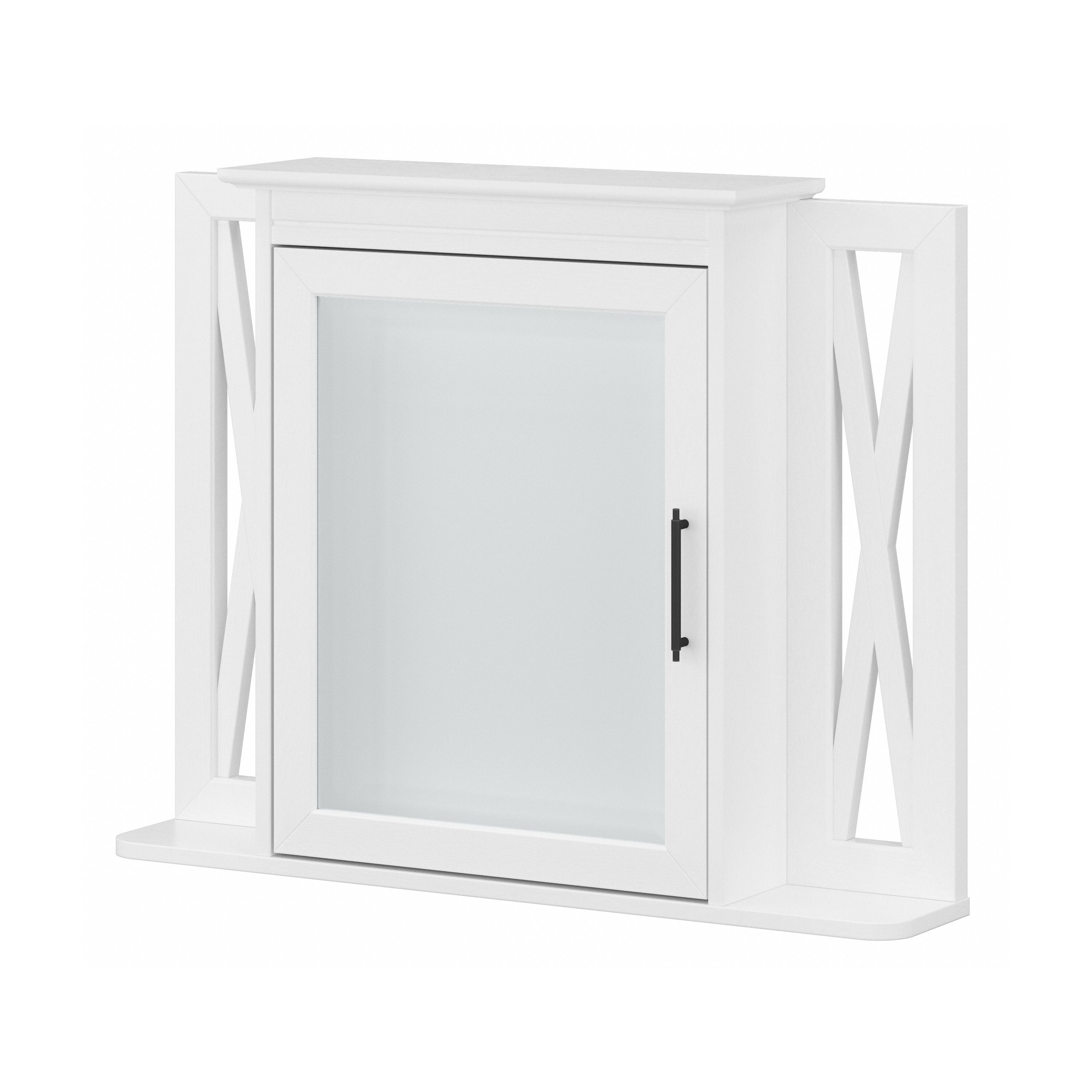 Shop Bush Furniture Key West Bathroom Medicine Cabinet with Mirror 02 KWWS132WAS-03 #color_white ash
