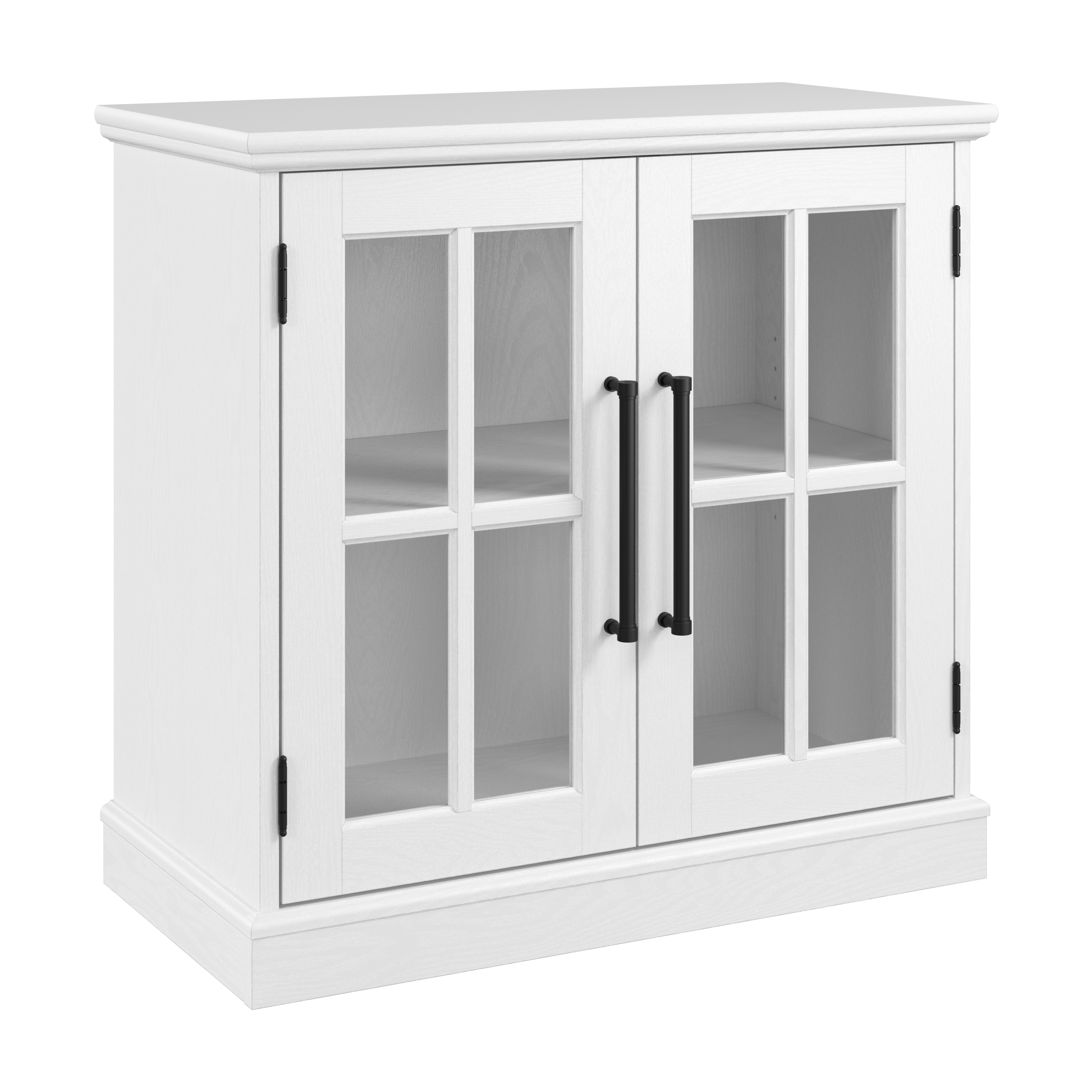 Shop Bush Furniture Westbrook 32W Storage Cabinet with Glass Doors 02 WBV132WAS-03 #color_white ash
