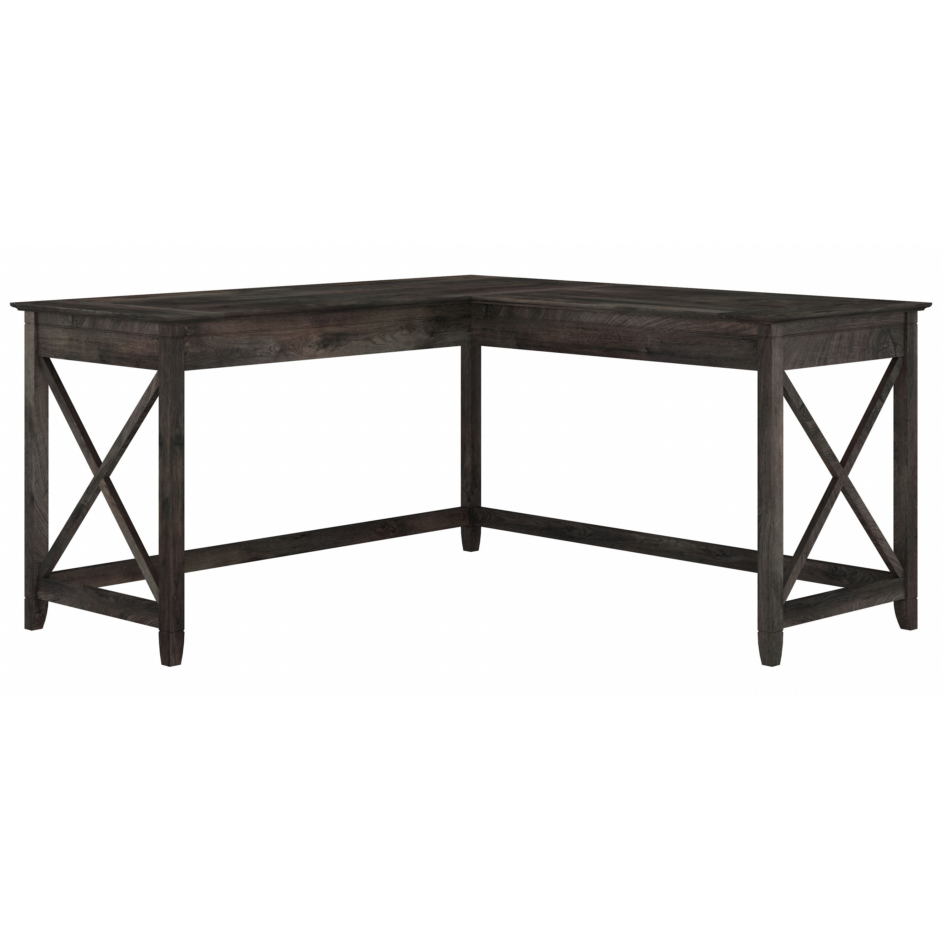 Shop Bush Furniture Key West 60W L Shaped Desk 02 KWD160GH-03 #color_dark gray hickory