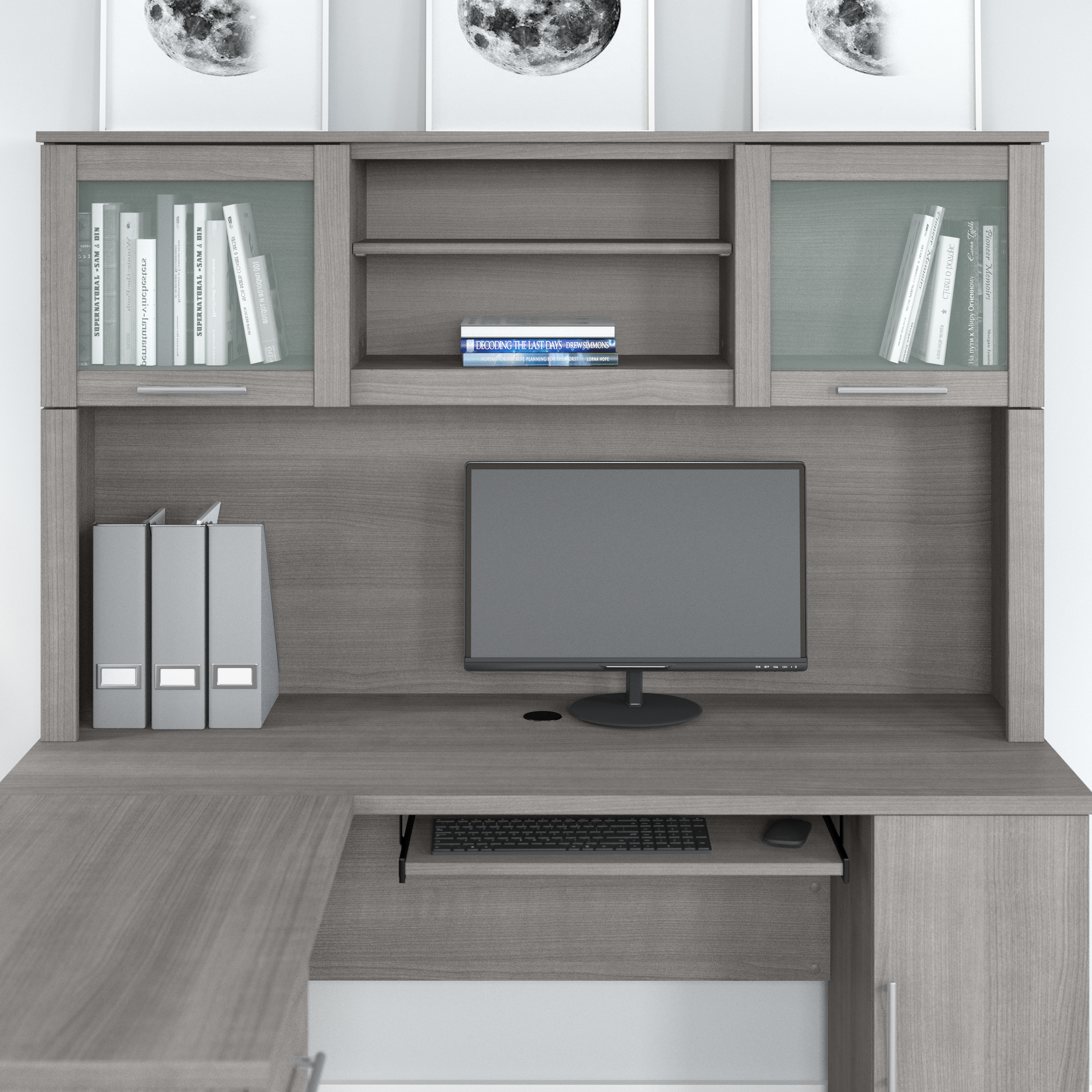 Shop Bush Furniture Somerset 60W Desk Hutch 01 WC81231 #color_platinum gray
