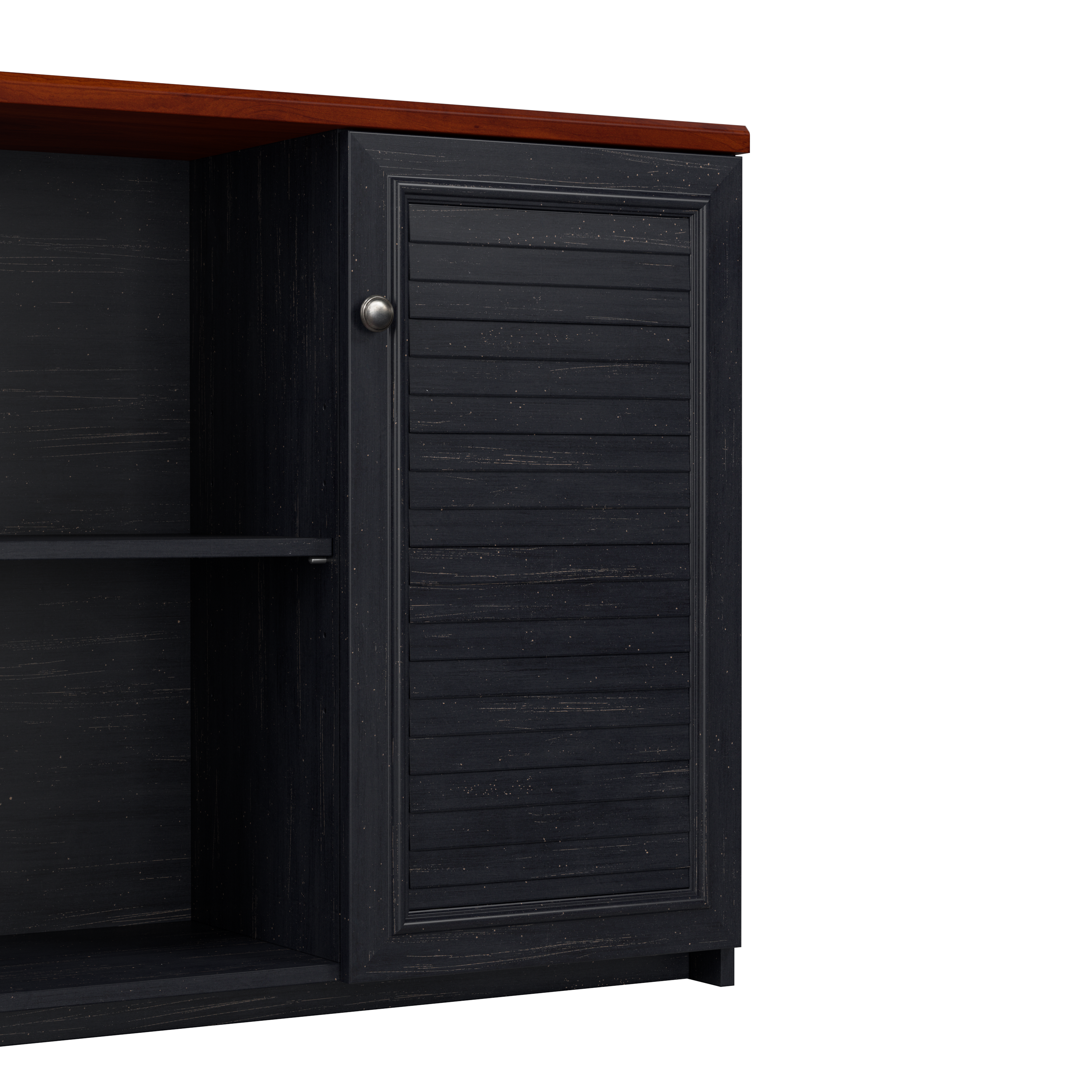 Shop Bush Furniture Fairview Accent Cabinet with Doors 03 WC53948-03 #color_antique black/hansen cherry