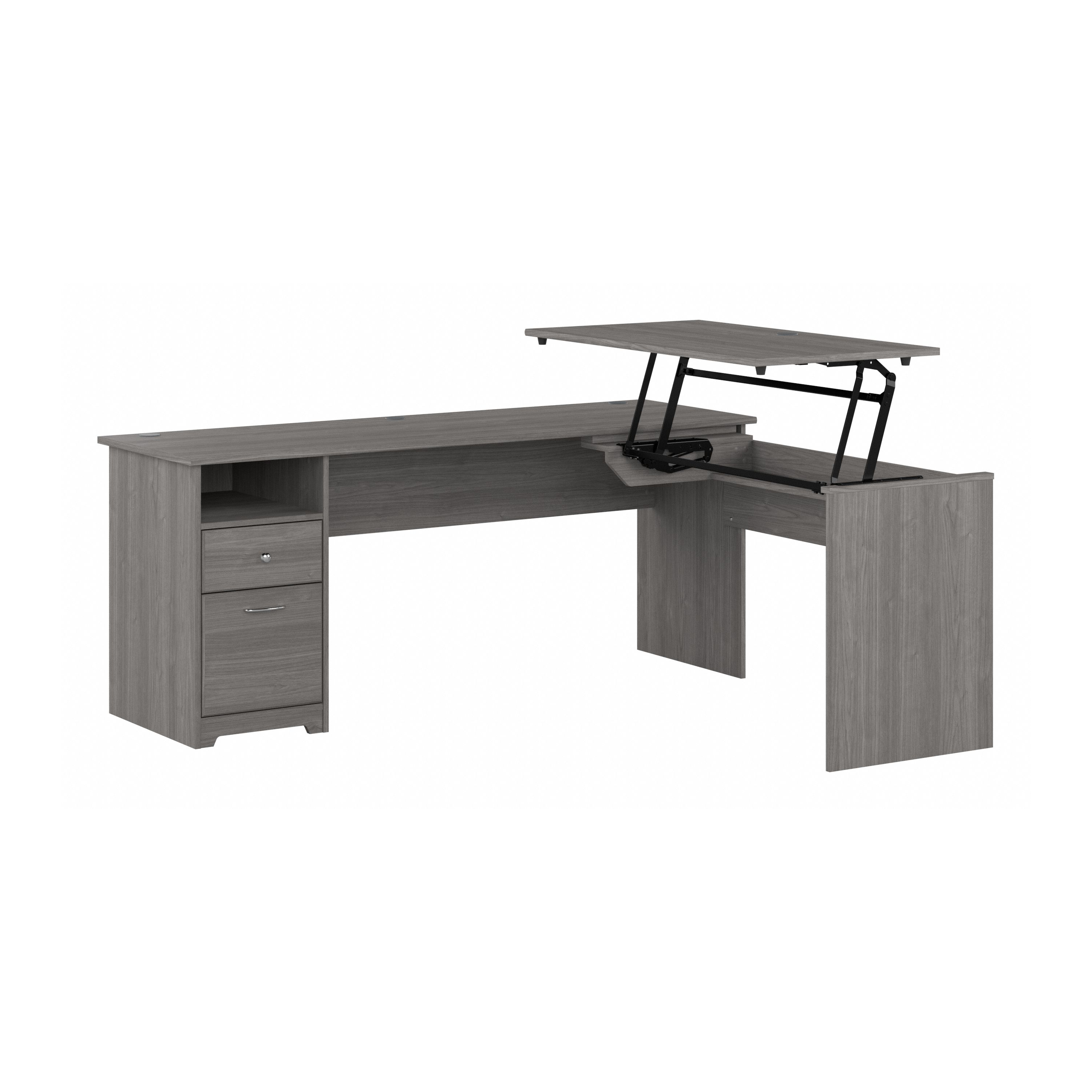 Shop Bush Furniture Cabot 72W 3 Position Sit to Stand L Shaped Desk 02 CAB050MG #color_modern gray
