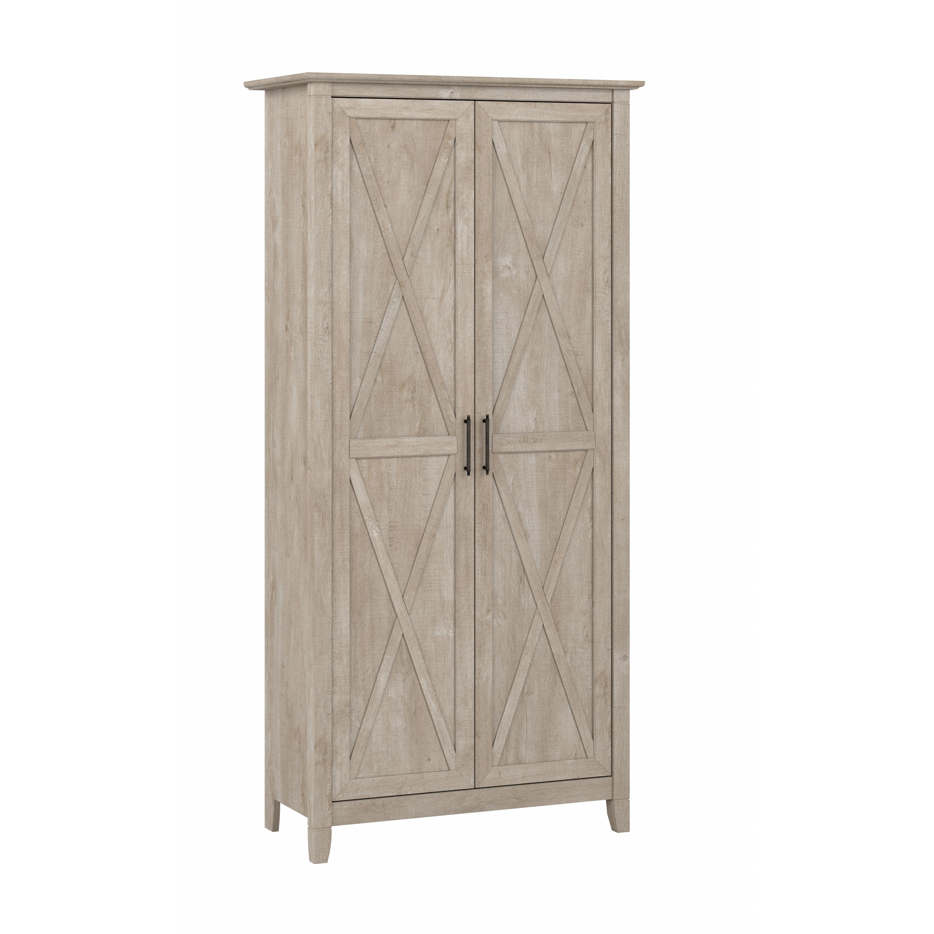 Shop Bush Furniture Key West Tall Storage Cabinet with Doors 02 KWS266WG-03 #color_washed gray