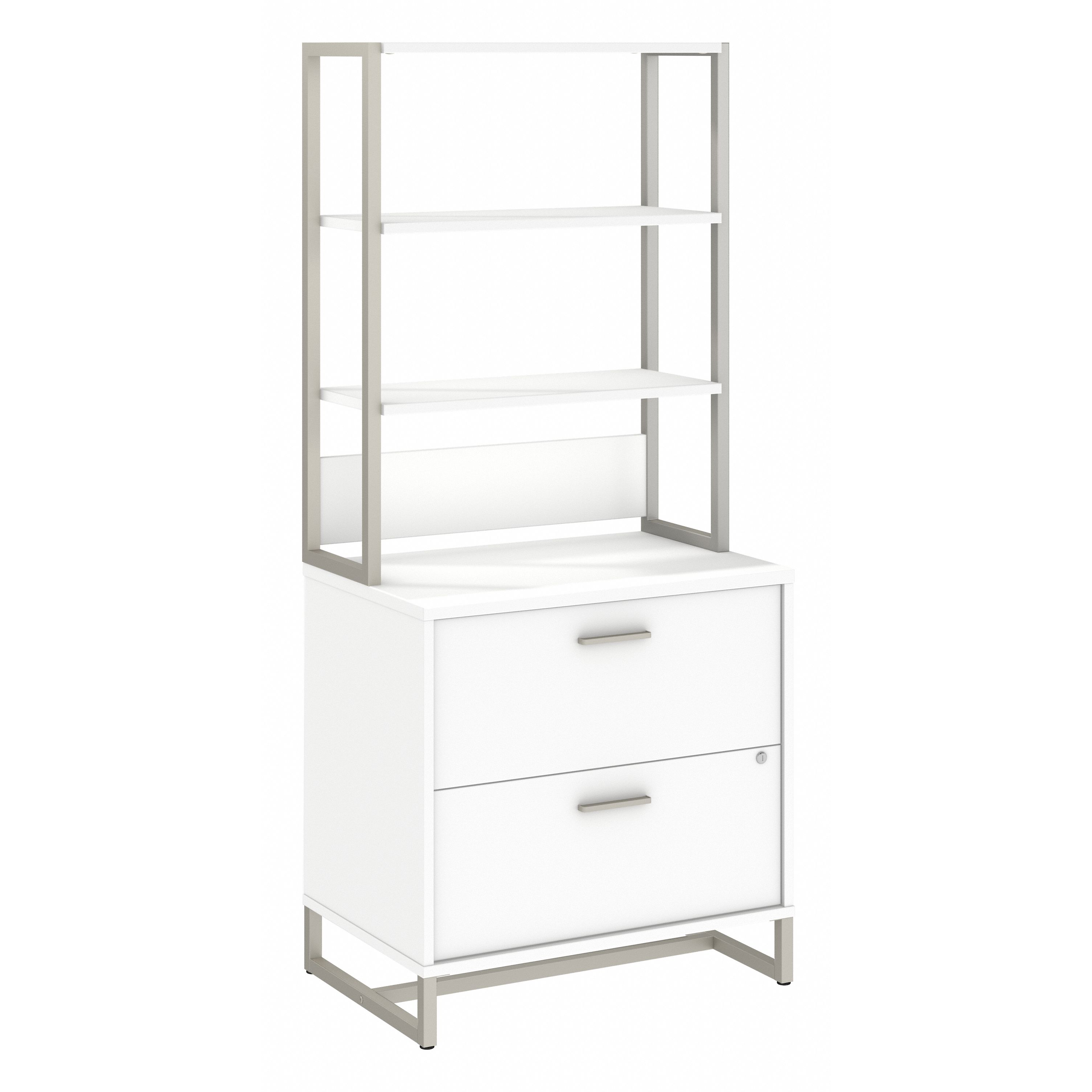 Shop Bush Business Furniture Method 2 Drawer Lateral File Cabinet with Hutch 02 MTH012WHSU #color_white