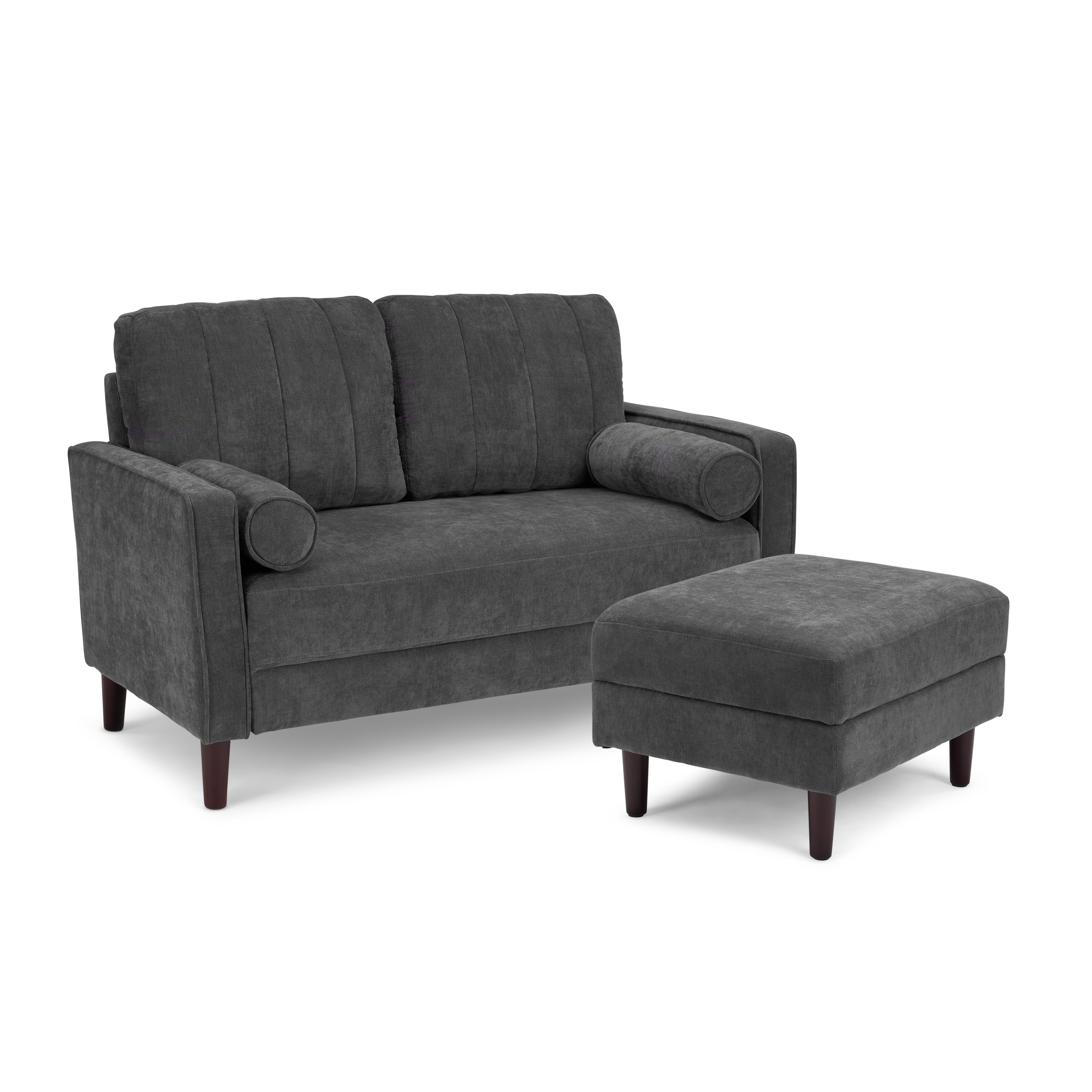 Shop Bush Home Max 77W Sofa and Storage Ottoman MAX003IGC 1 #color_iron gray chenille fabric
