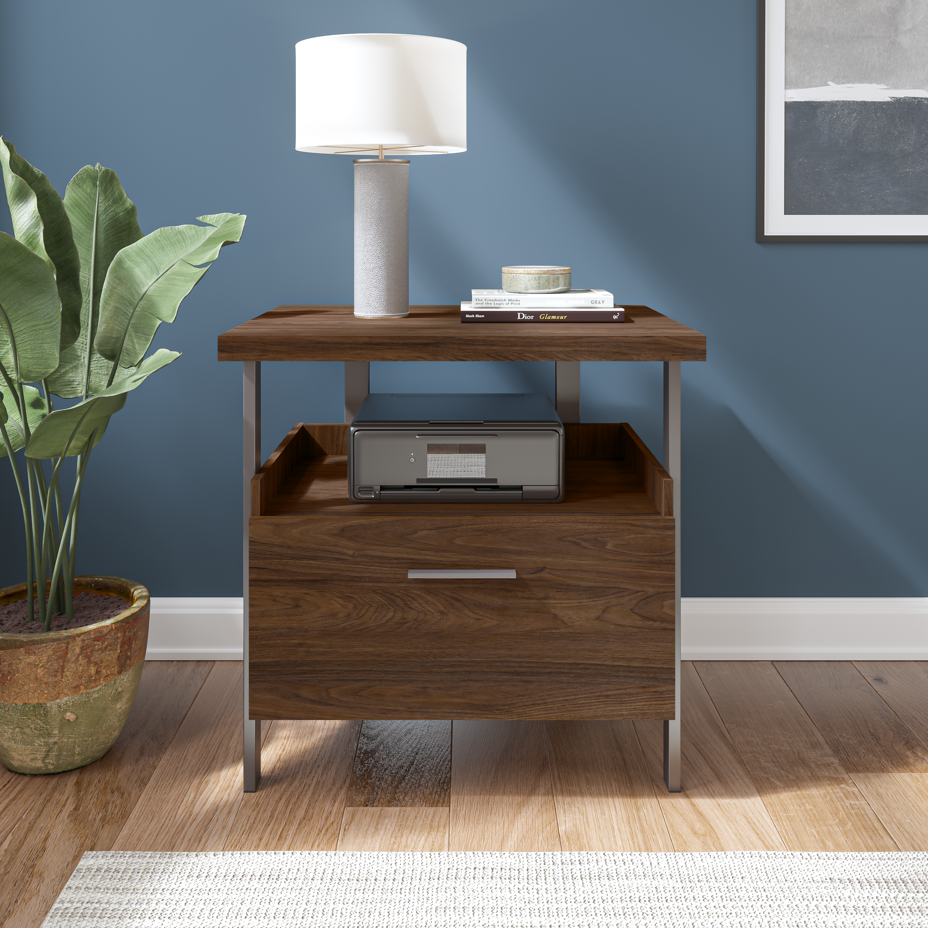 Shop Bush Furniture Architect 1 Drawer Lateral File Cabinet 01 ACF131MW-03 #color_modern walnut