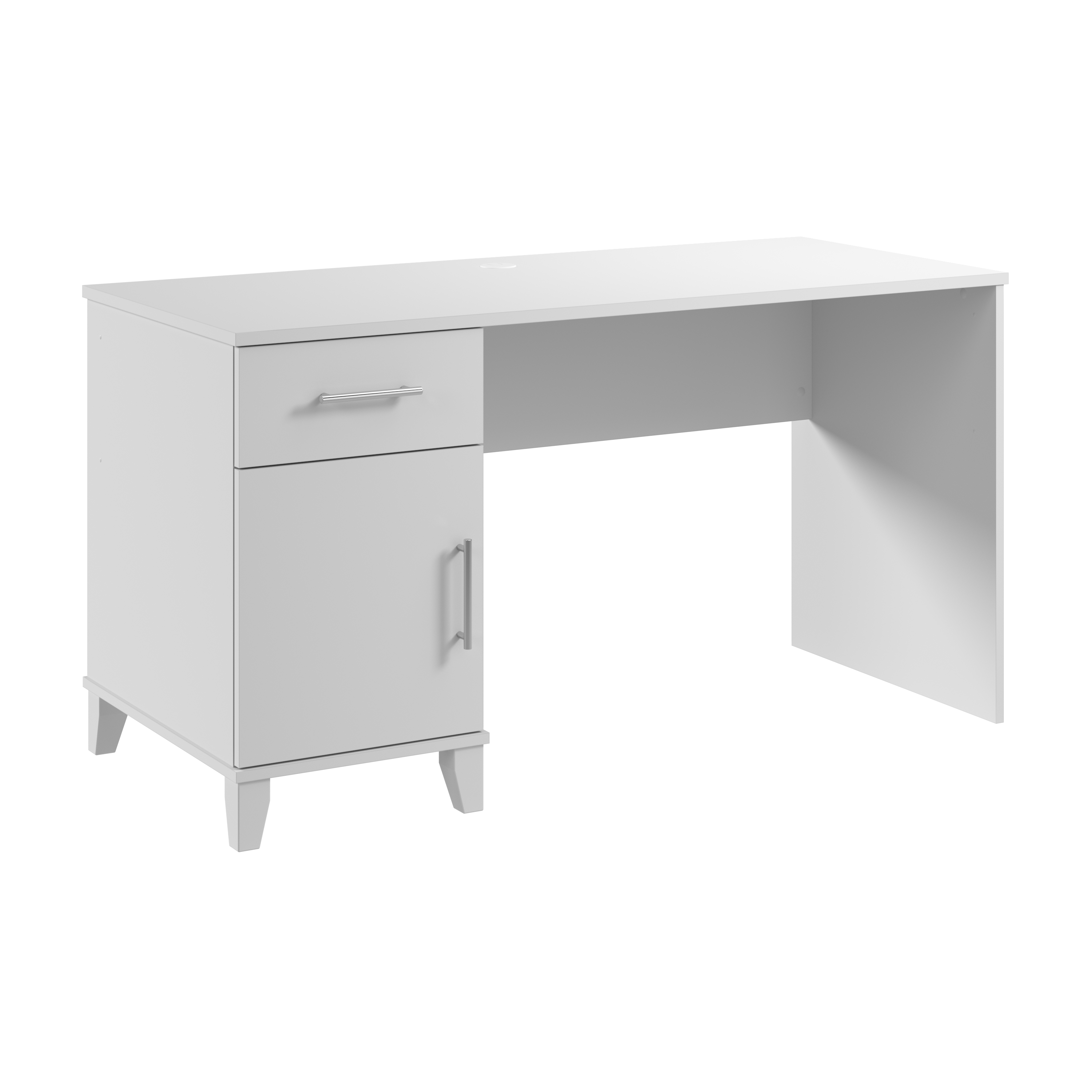 Shop Bush Furniture Somerset 54W Office Desk with Drawer and Storage Cabinet 02 WC81954 #color_white