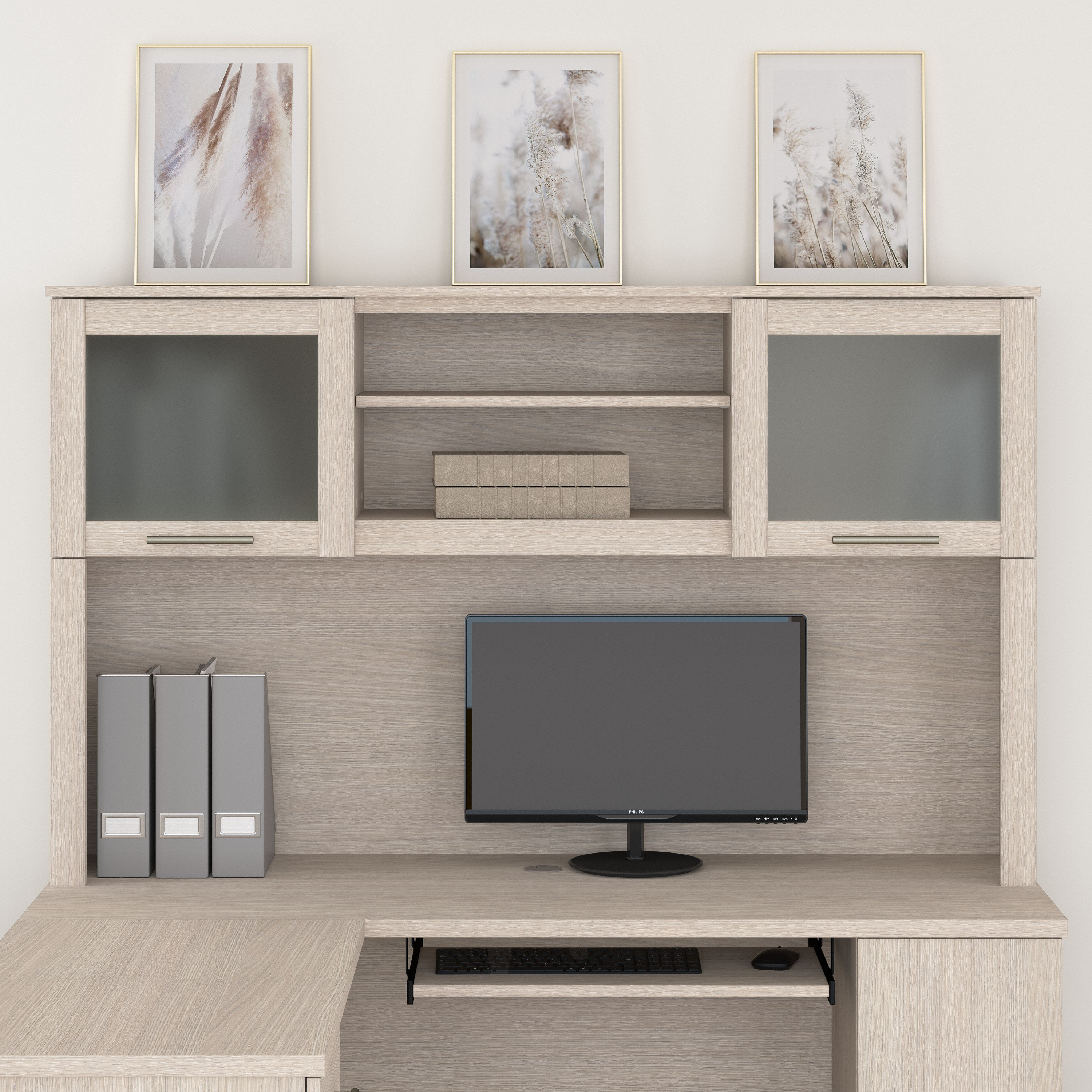 Shop Bush Furniture Somerset 60W Desk Hutch 01 WC81131 #color_sand oak