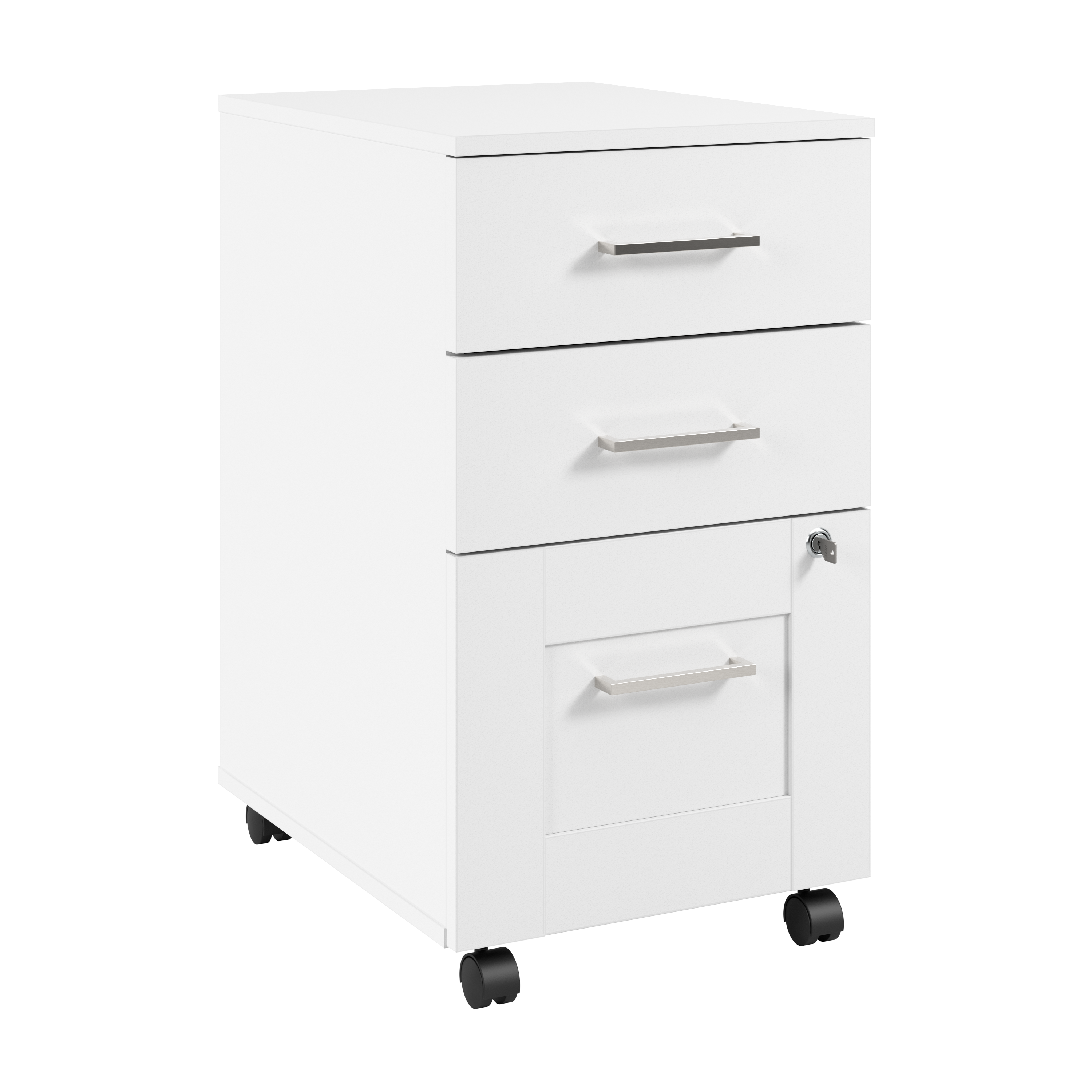 Shop Bush Business Furniture Hampton Heights 3 Drawer Mobile File Cabinet 02 HHF116WH #color_white
