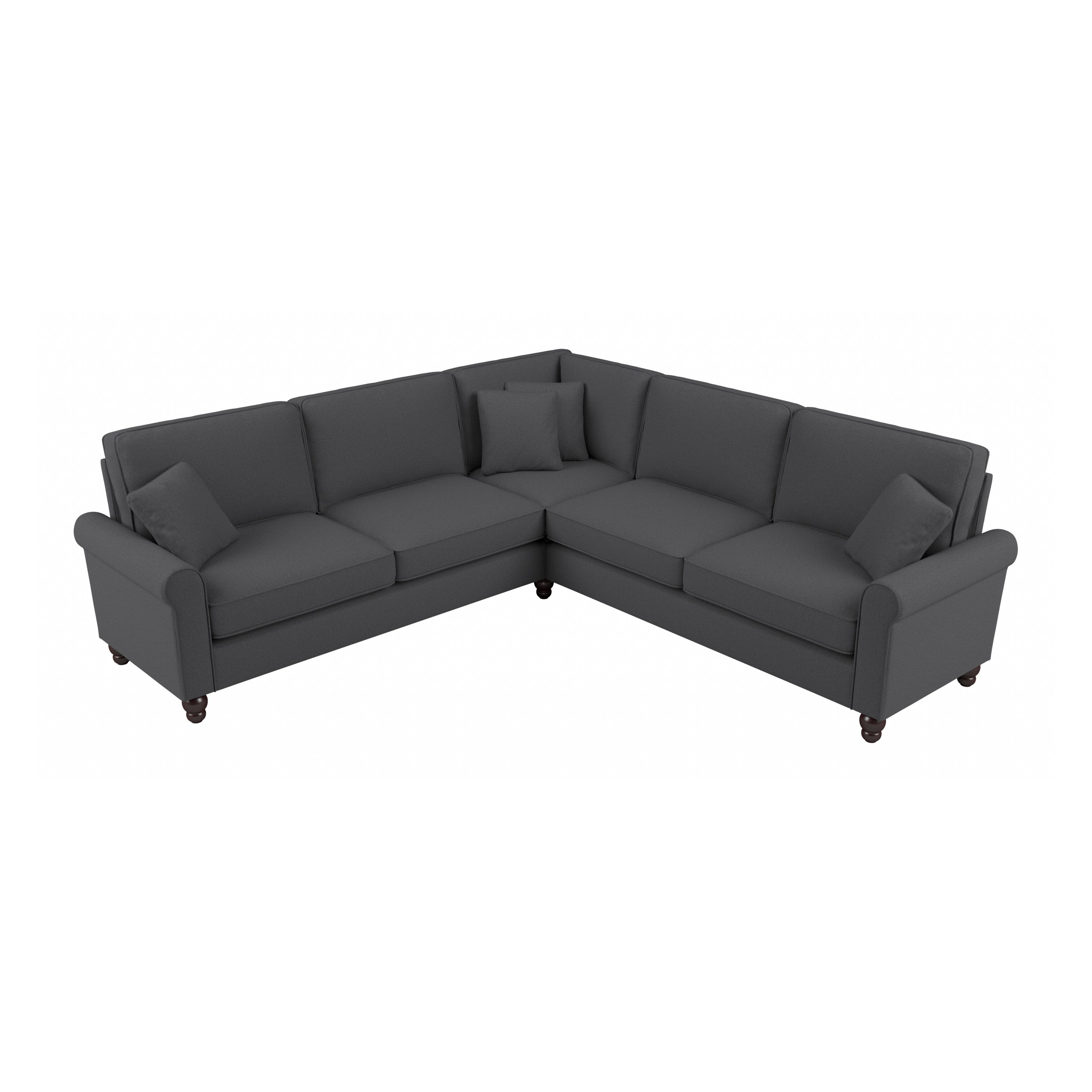 Shop Bush Furniture Hudson 99W L Shaped Sectional Couch 02 HDY98BCGH-03K #color_charcoal gray herringbone fabr