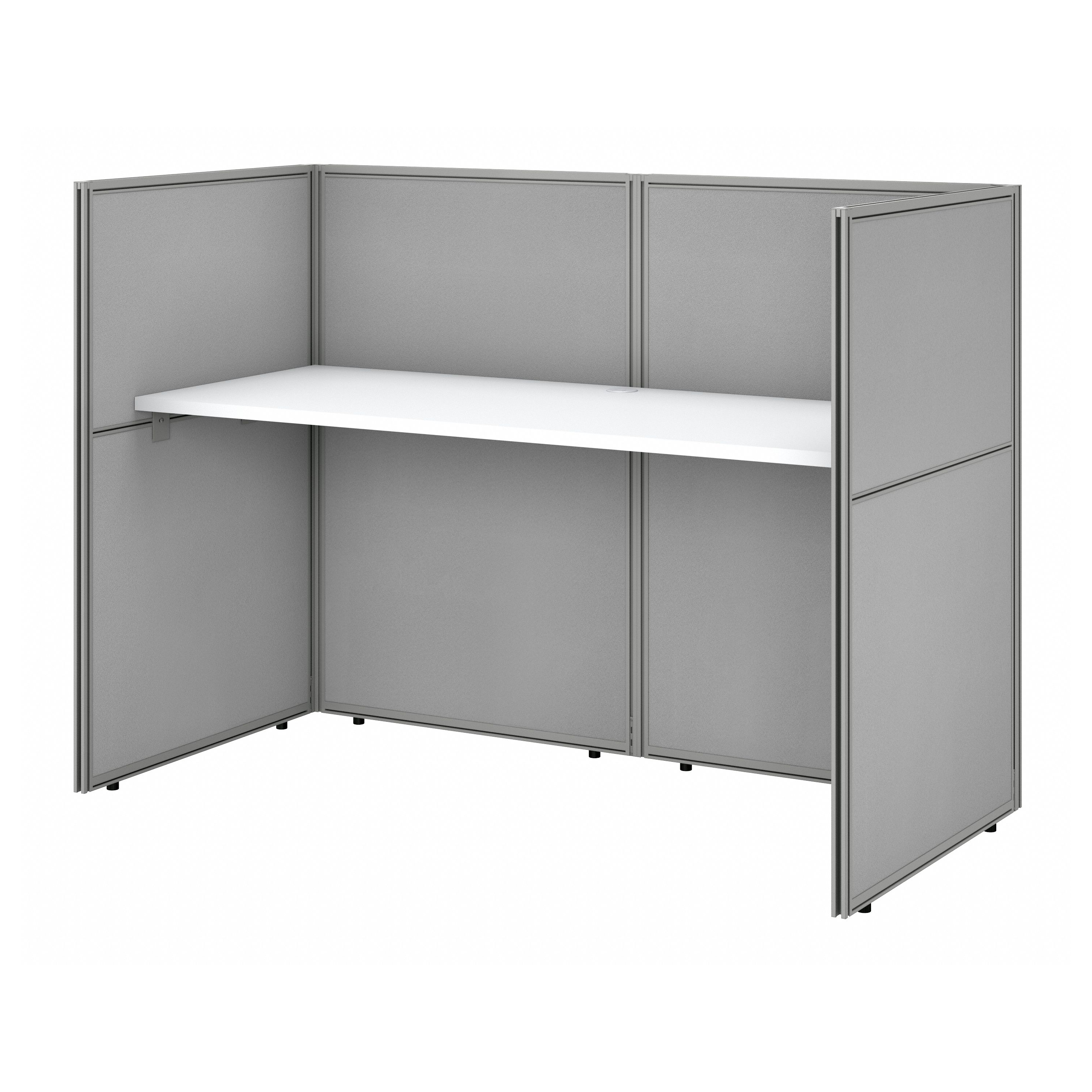 Shop Bush Business Furniture Easy Office 60W Cubicle Desk Workstation with 45H Closed Panels 02 EOD260WH-03K #color_pure white/silver gray fabric