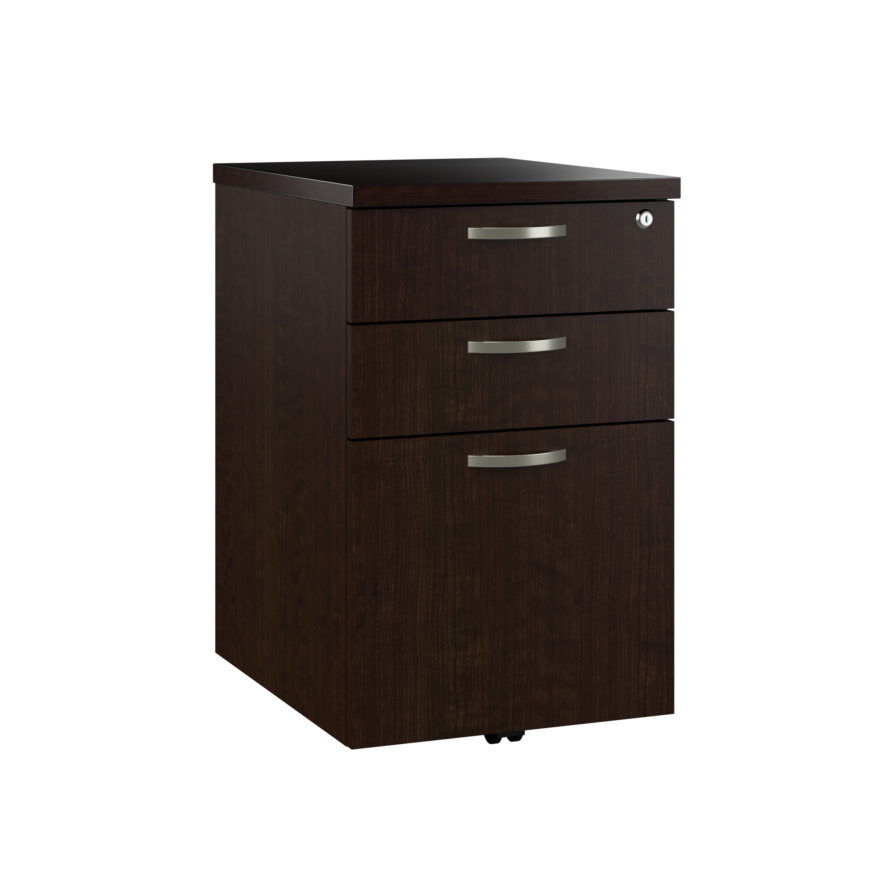 Shop Bush Business Furniture Office in an Hour 3 Drawer Mobile File Cabinet 02 WC36853-03K #color_mocha cherry