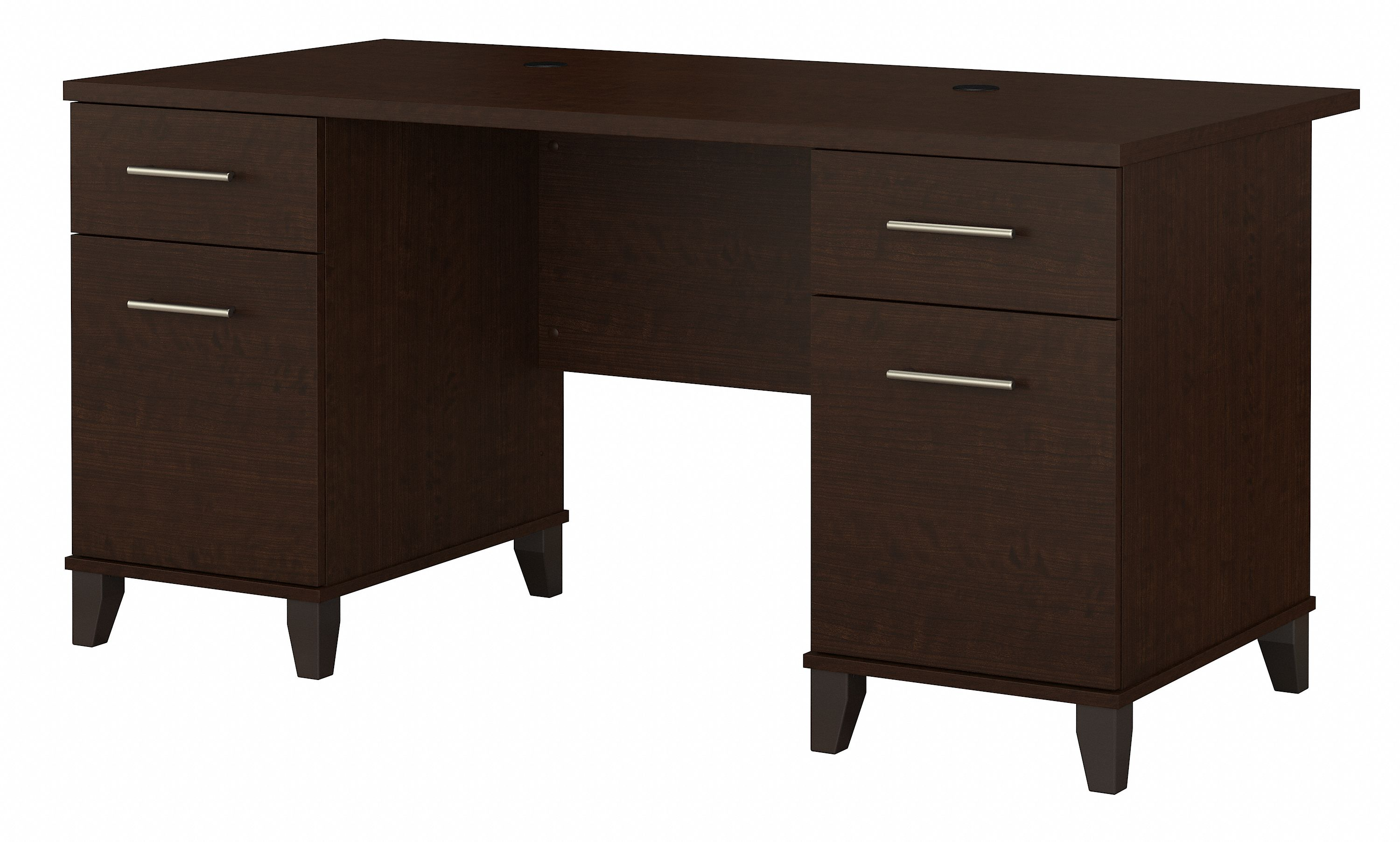 Shop Bush Furniture Somerset 60W Office Desk with Drawers 02 WC81828K #color_mocha cherry