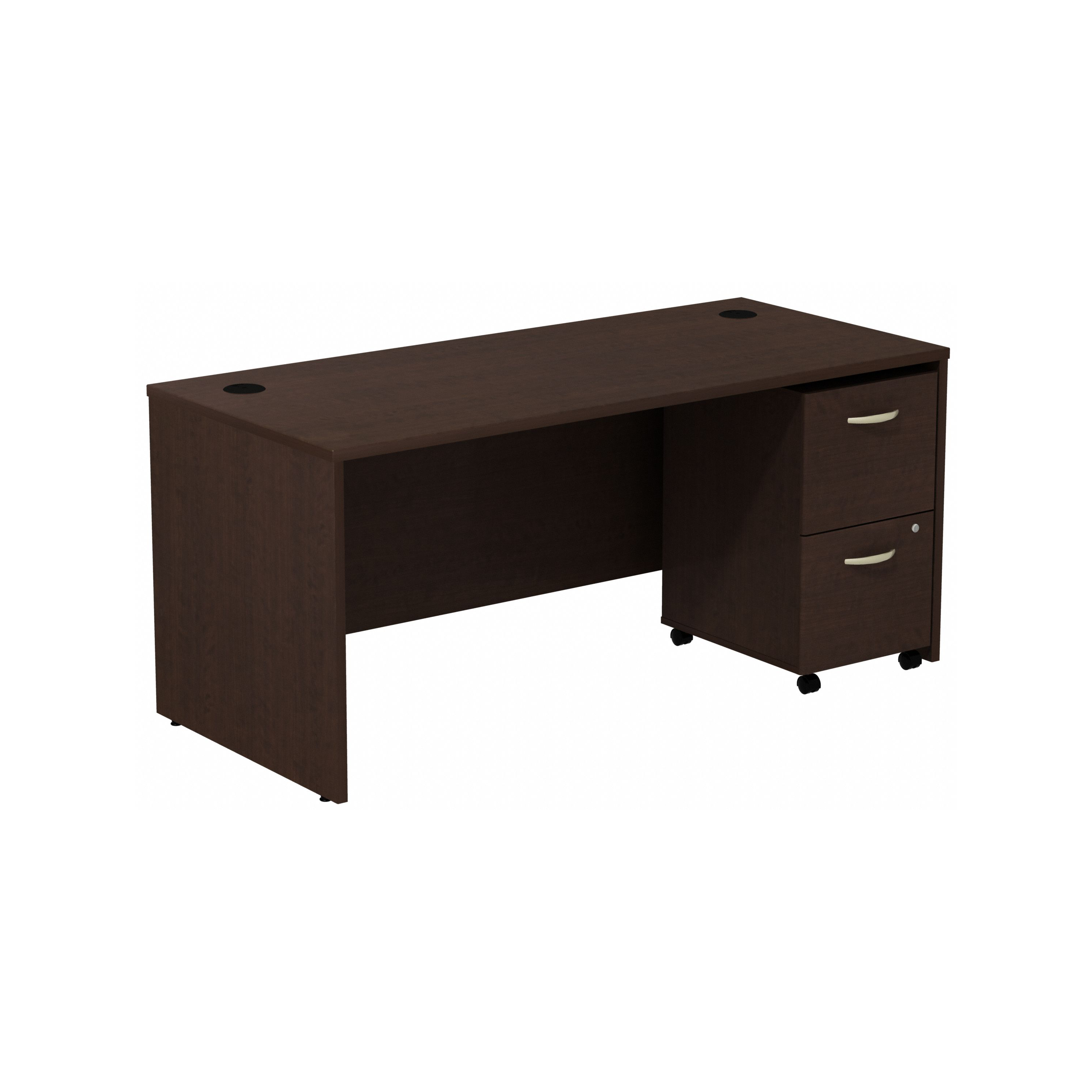 Shop Bush Business Furniture Series C Desk with 2 Drawer Mobile Pedestal 02 SRC028MRSU #color_mocha cherry