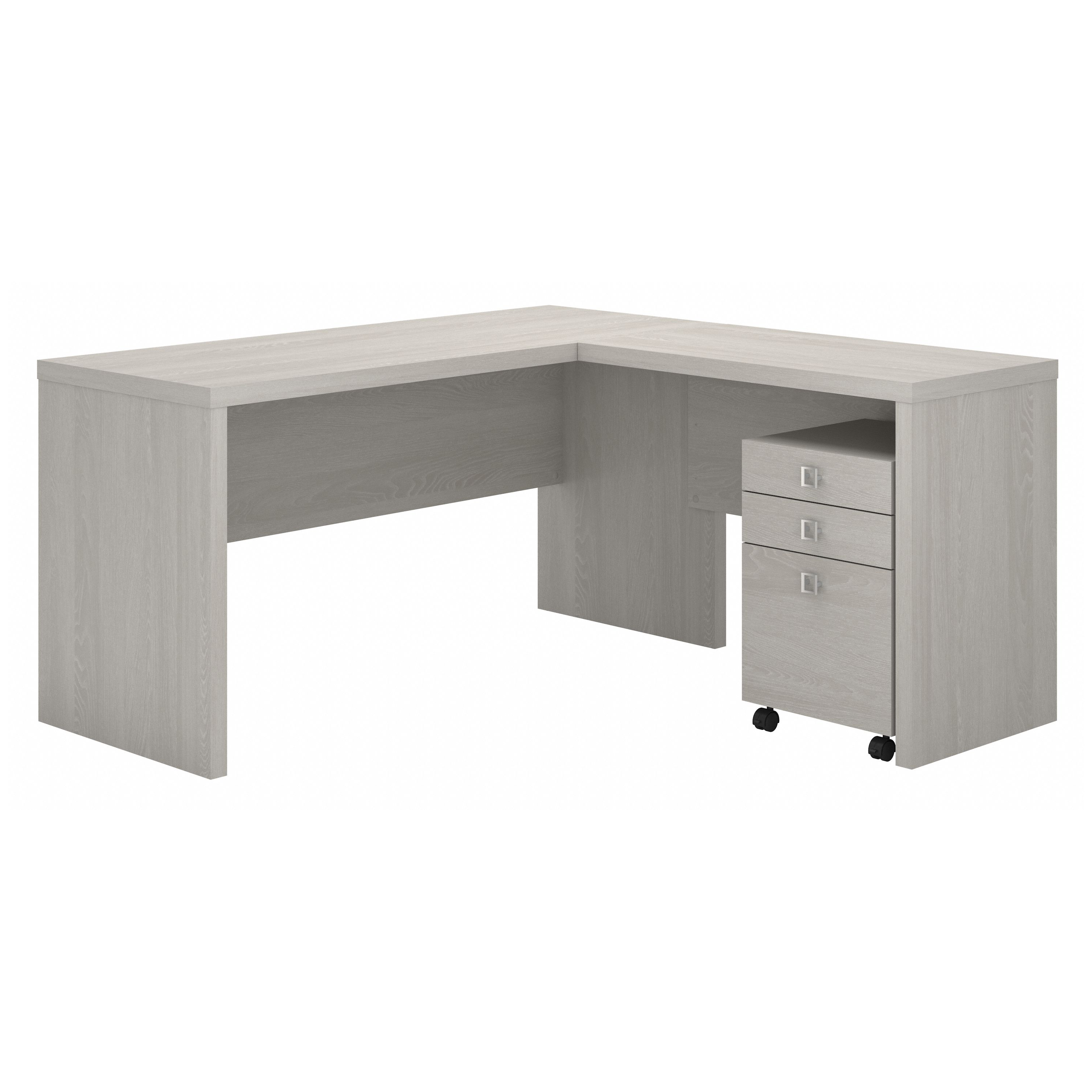 Shop Bush Business Furniture Echo L Shaped Desk with Mobile File Cabinet 02 ECH008GS #color_gray sand